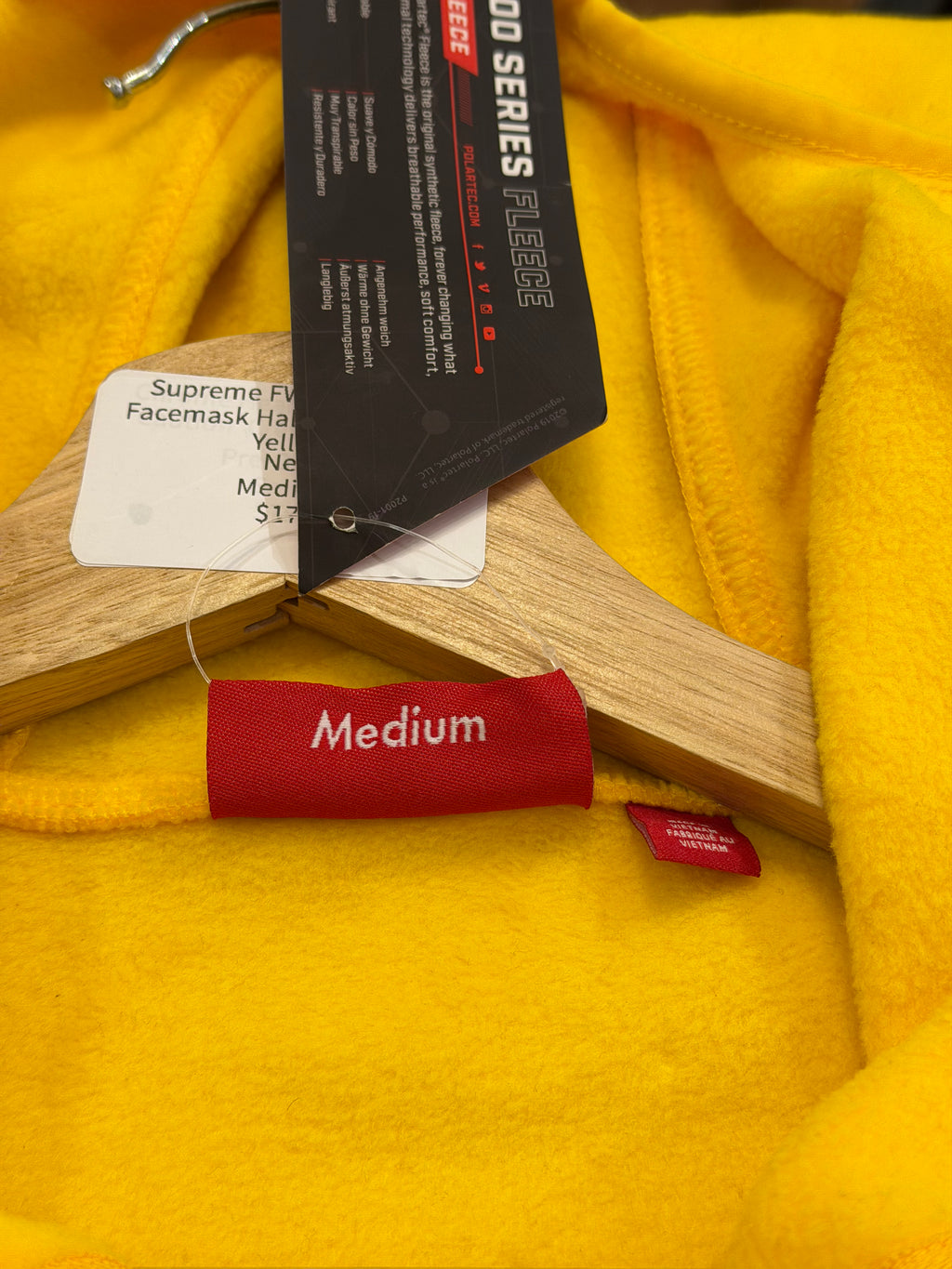 Supreme FW23 Polartec Facemask Half Zip Hoodie -Yellow