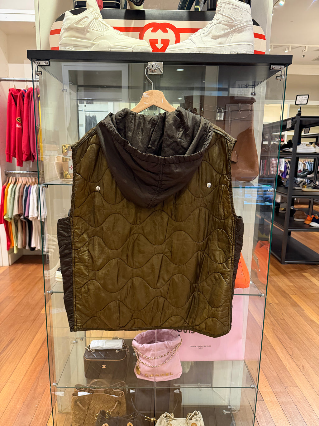 OAMC Re:Work Hooded Quilted Vest - Brown