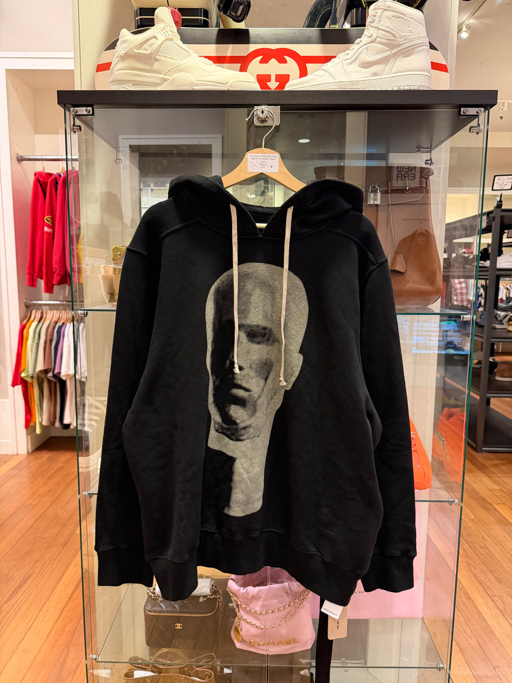 Rick Owens DRKSHDW FW24 Face Print Hoodie - Black