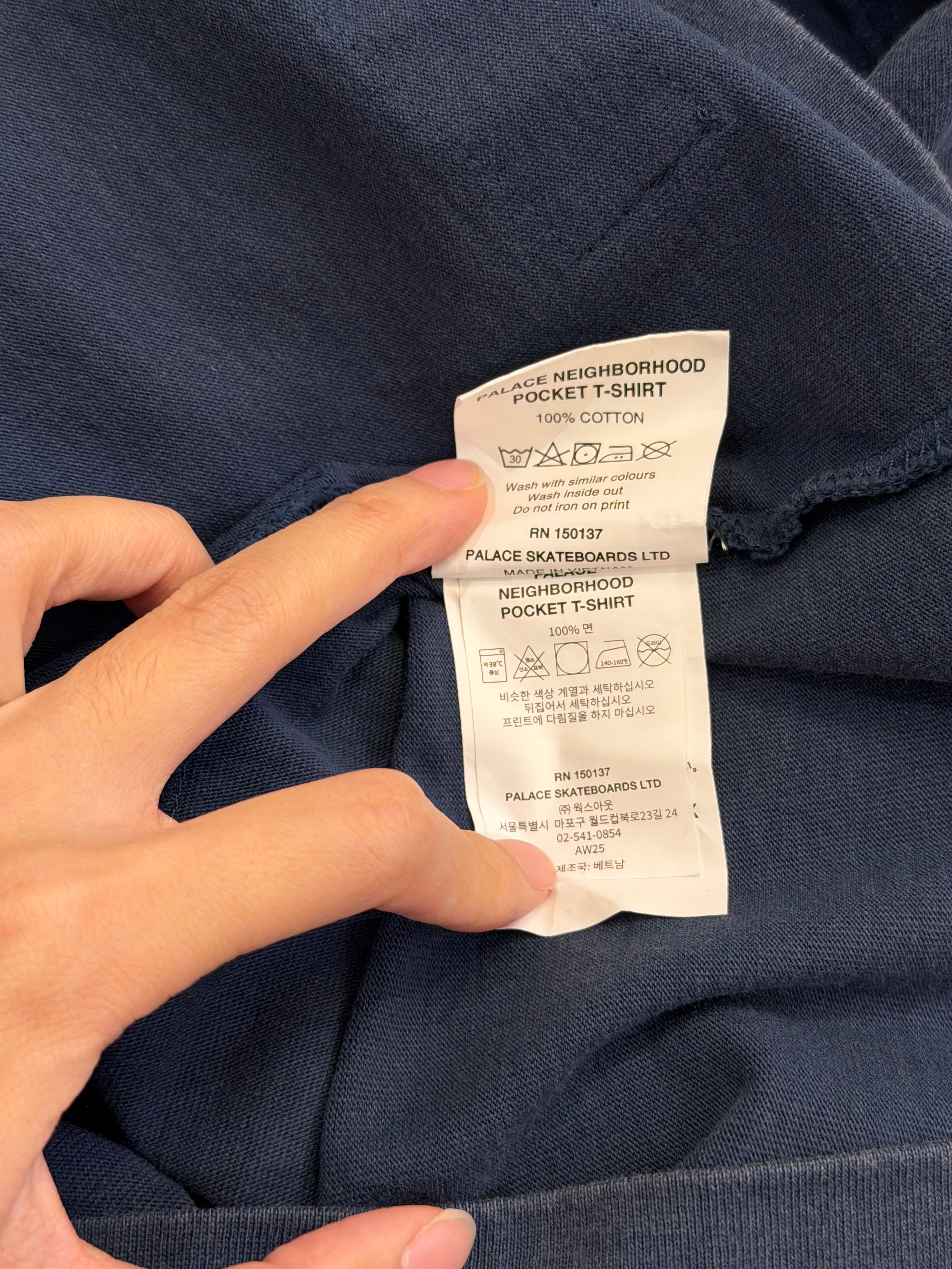 Palace x Neighborhood FW25 Pocket Tee - Indigo