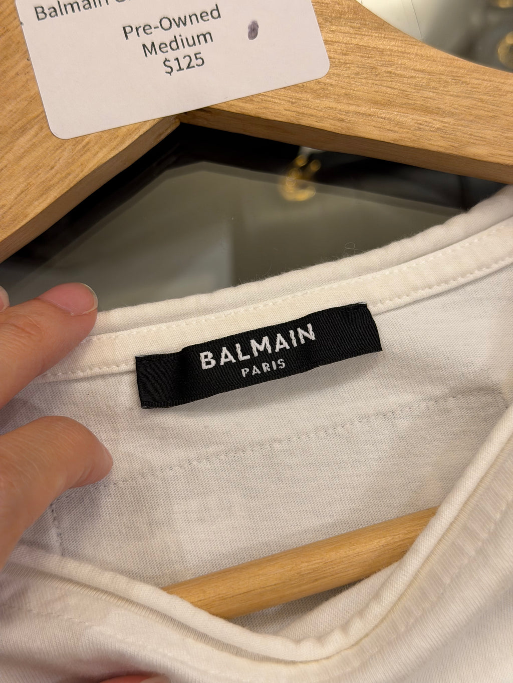 Balmain Graffiti Cropped Tee