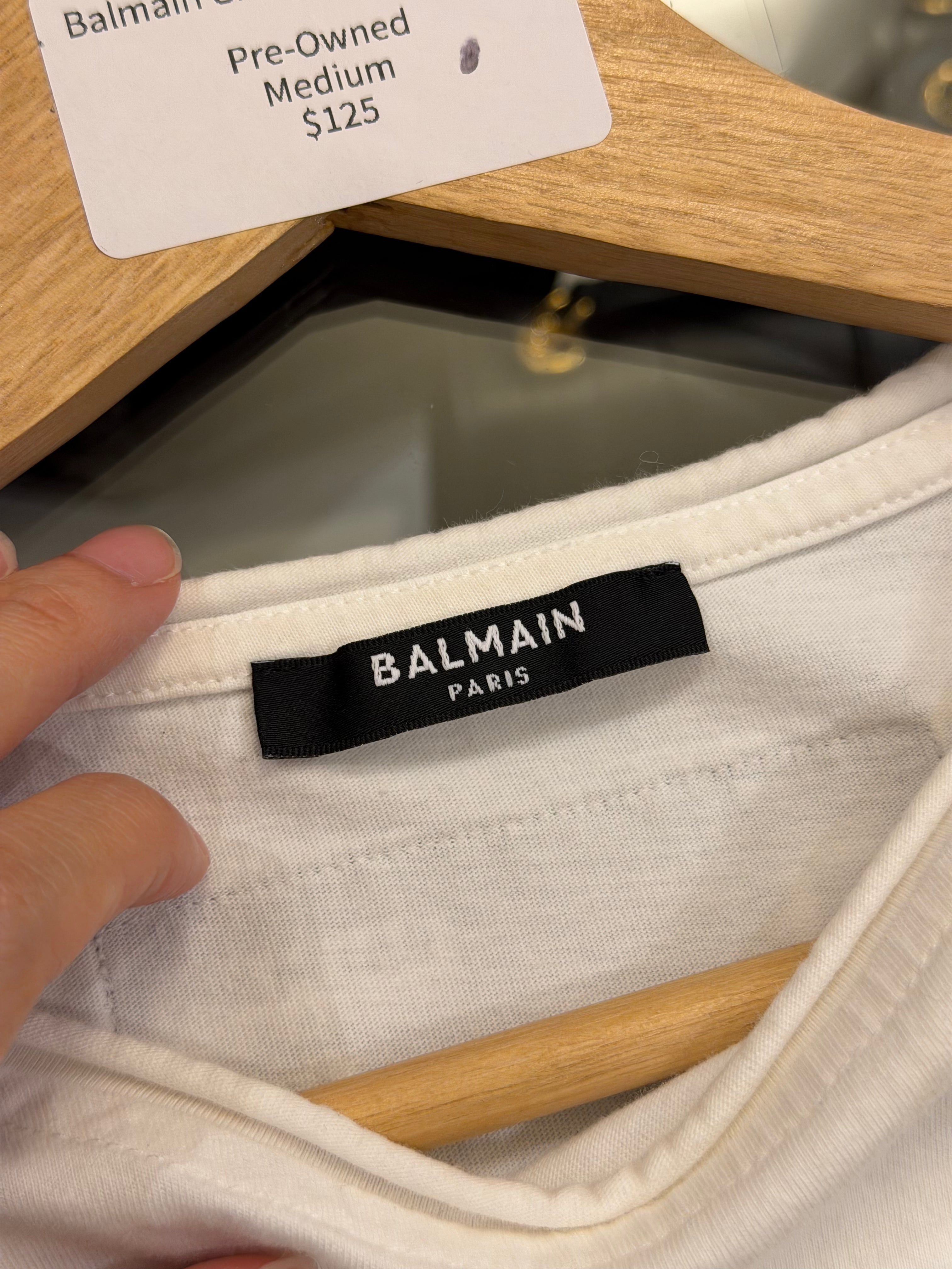 Balmain Graffiti Cropped Tee