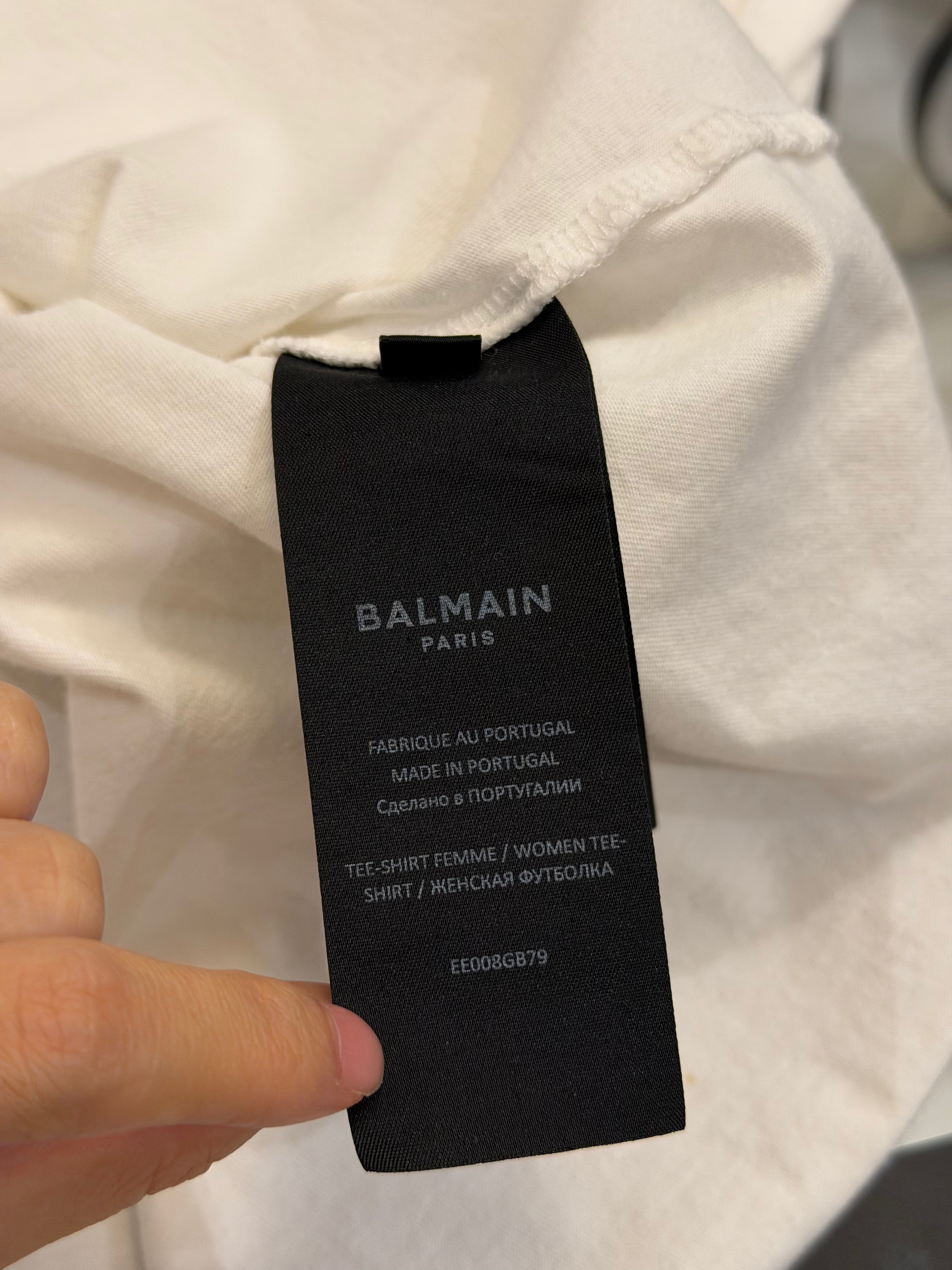Balmain Graffiti Cropped Tee