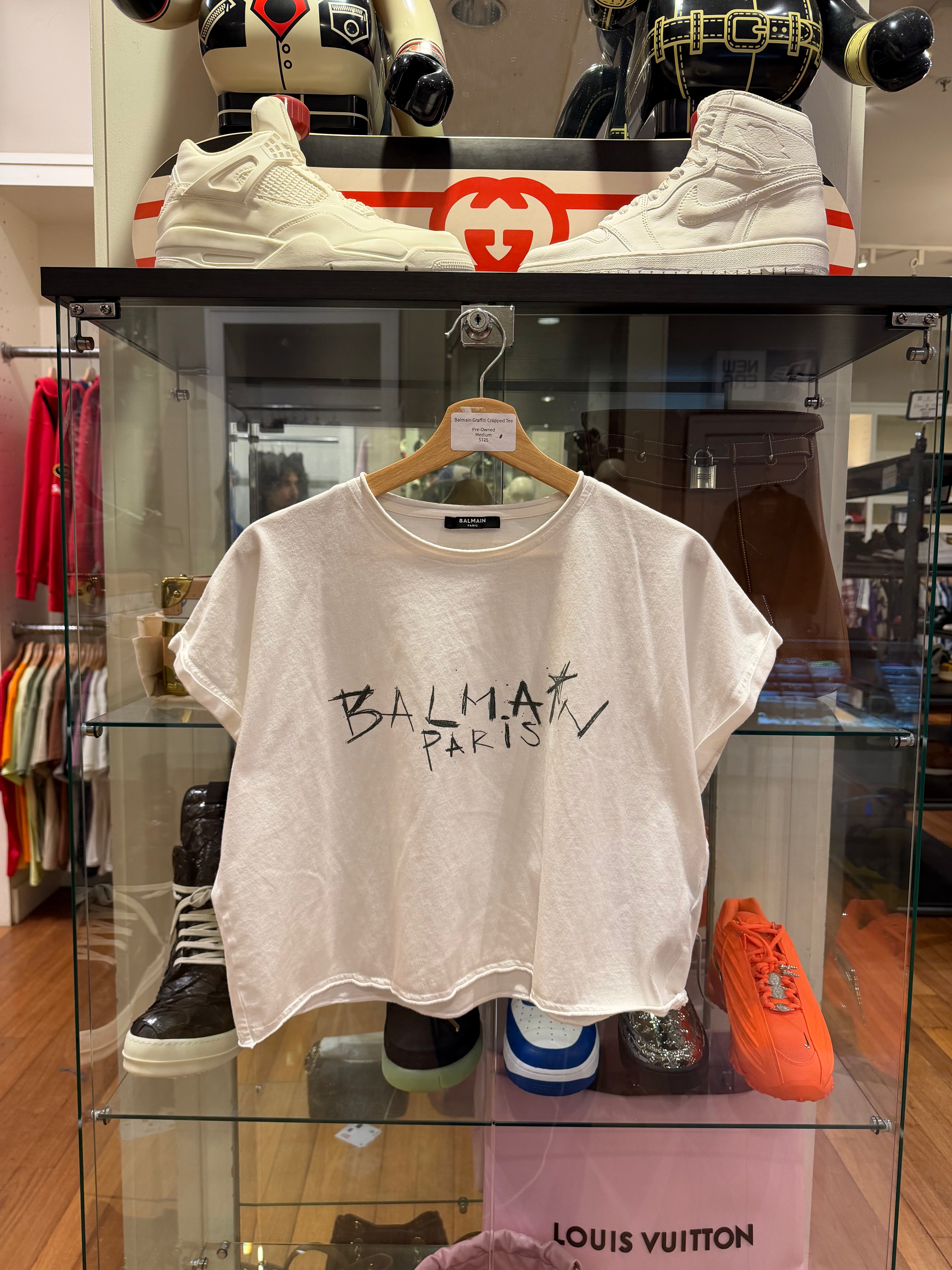 Balmain Graffiti Cropped Tee