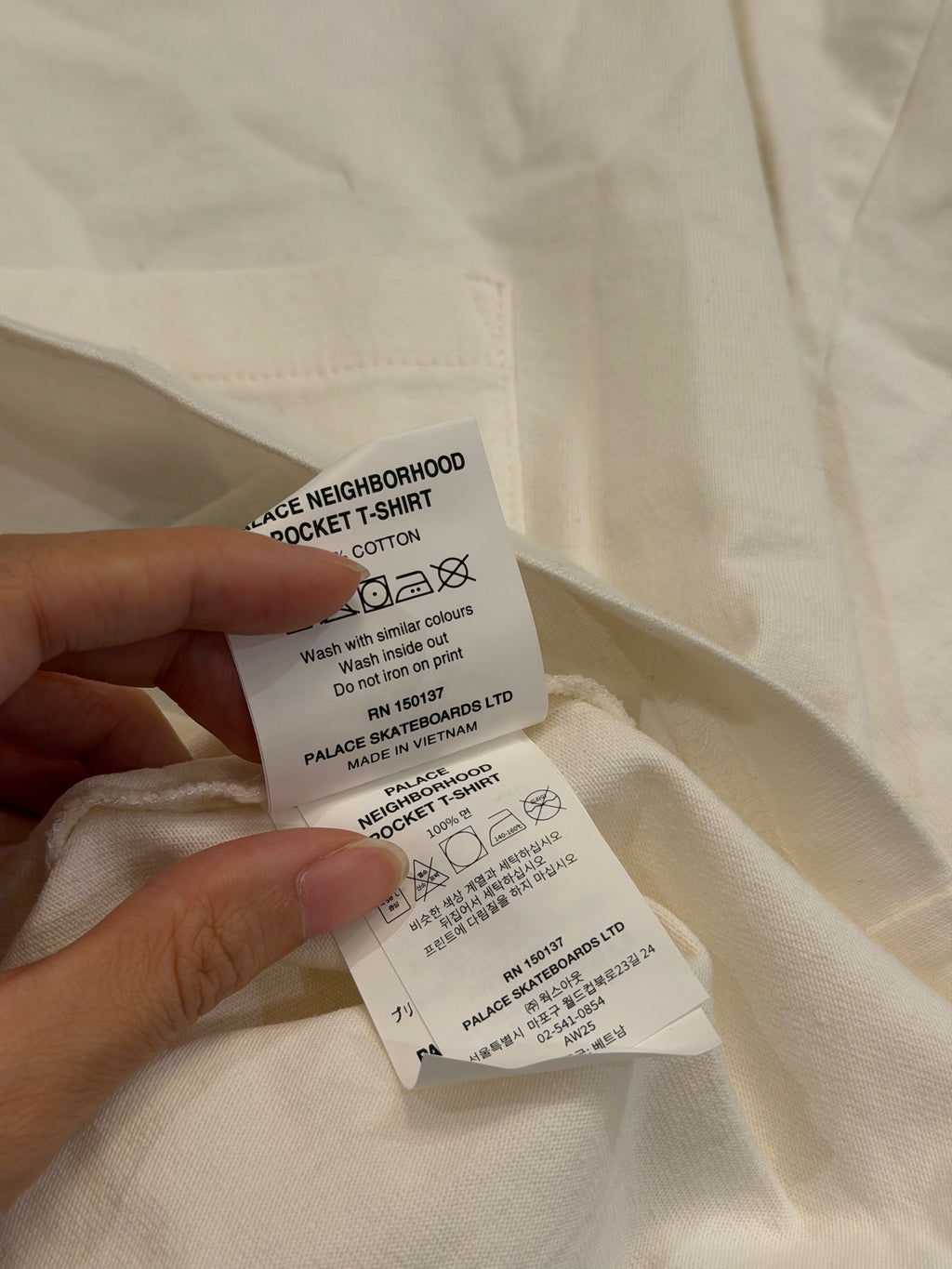 Palace x Neighborhood Pocket Tee - White