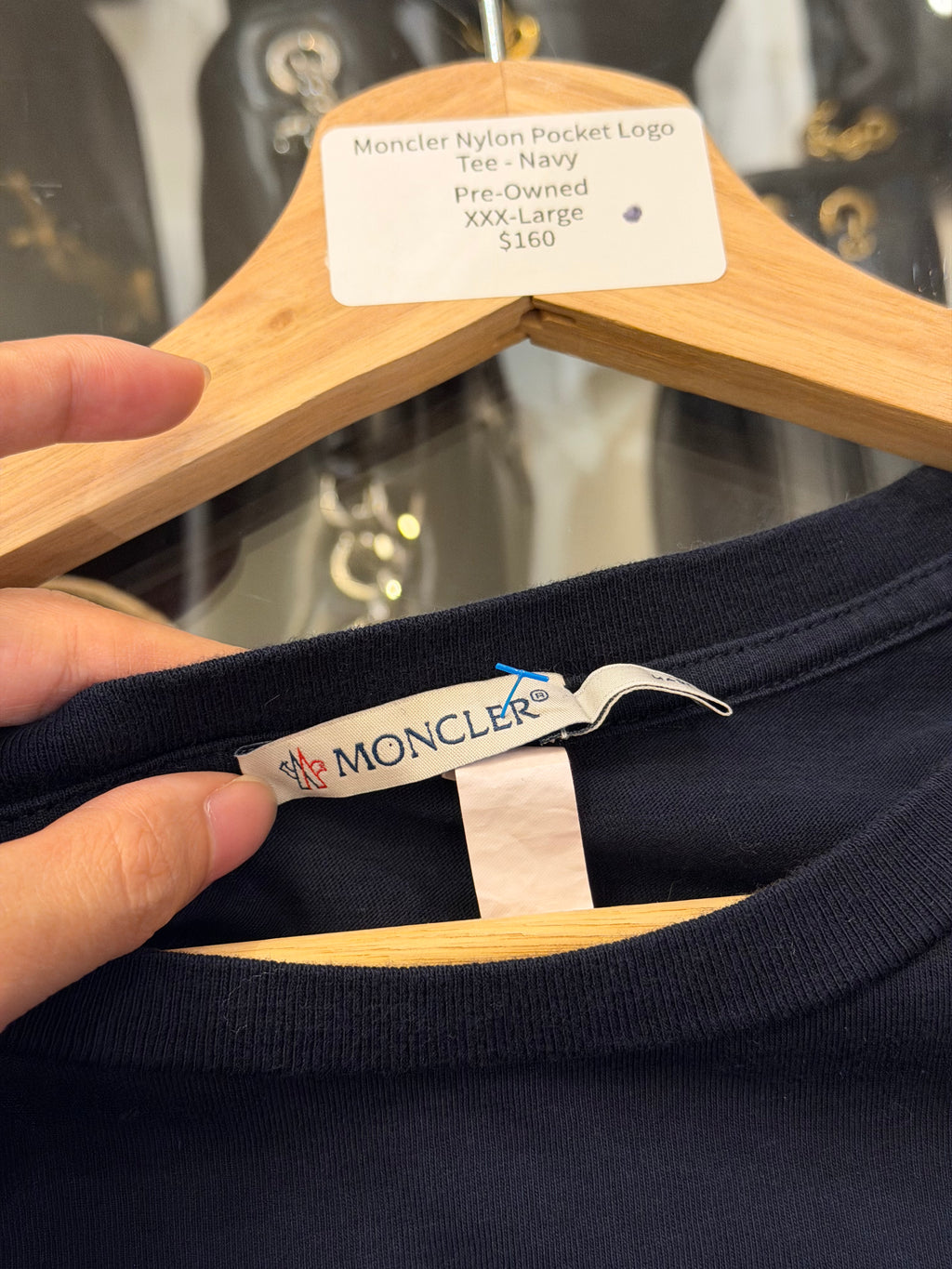 Moncler Nylon Pocket LogoTee - Navy