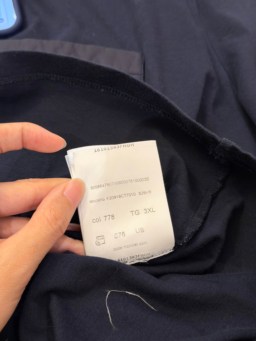 Moncler Nylon Pocket LogoTee - Navy