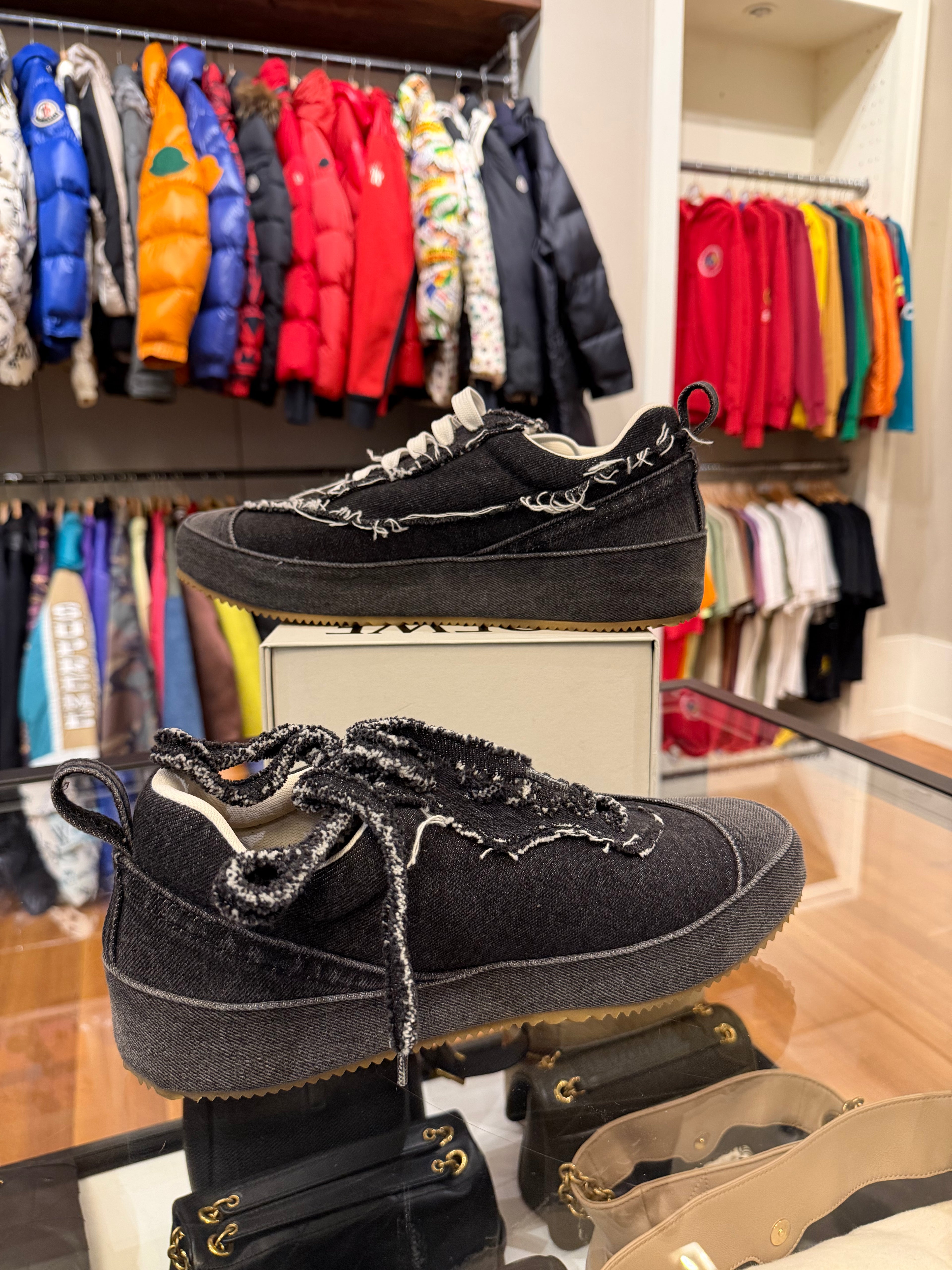 Loewe Deconstructed Washed Denim Sneaker - Black