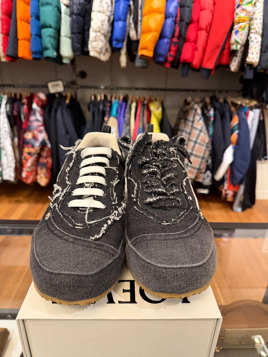 Loewe Deconstructed Washed Denim Sneaker - Black