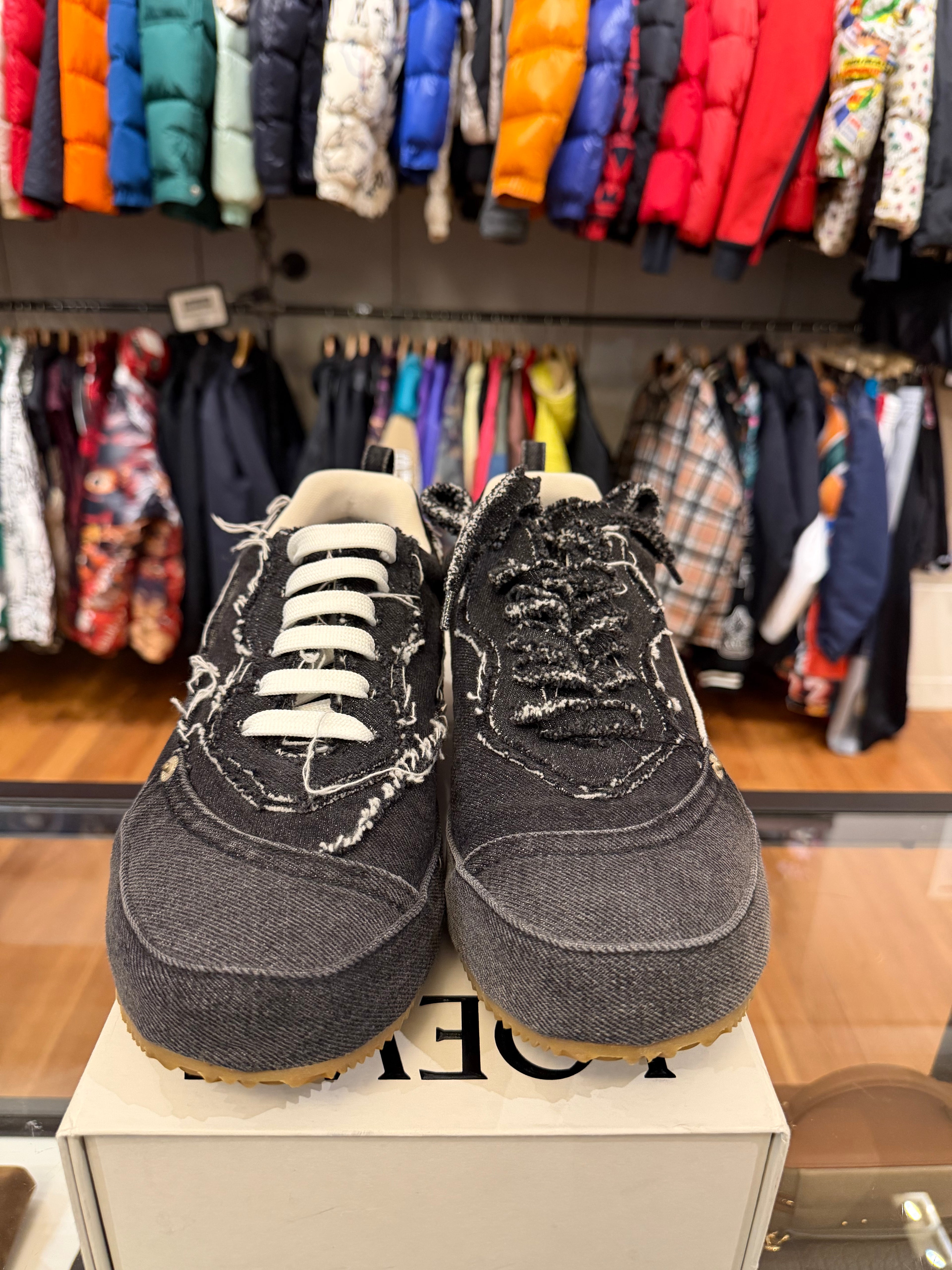Loewe Deconstructed Washed Denim Sneaker - Black
