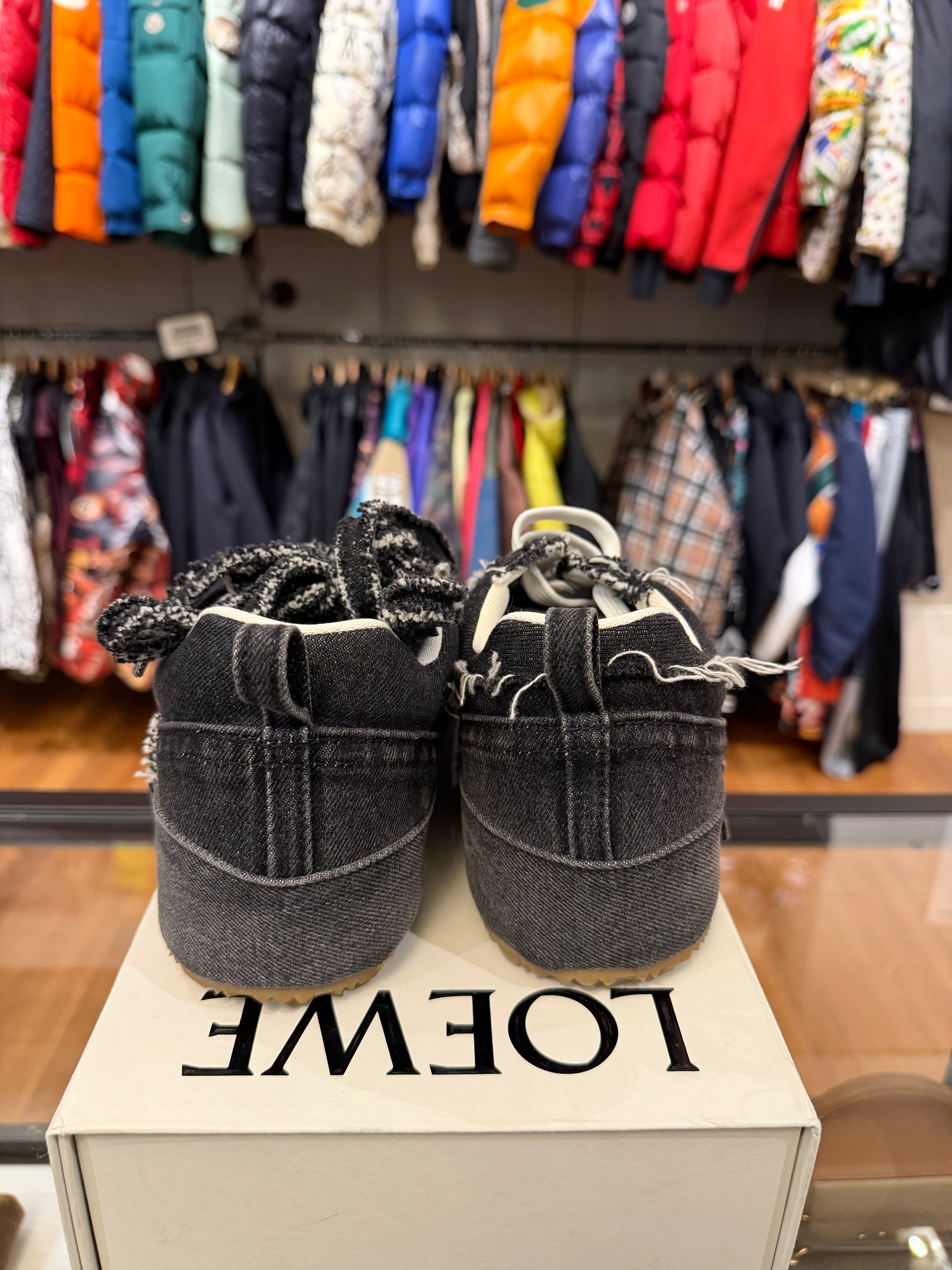 Loewe Deconstructed Washed Denim Sneaker - Black