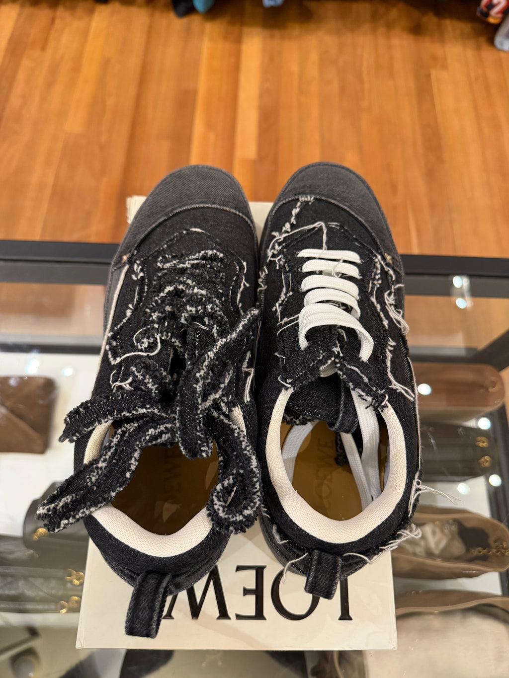 Loewe Deconstructed Washed Denim Sneaker - Black
