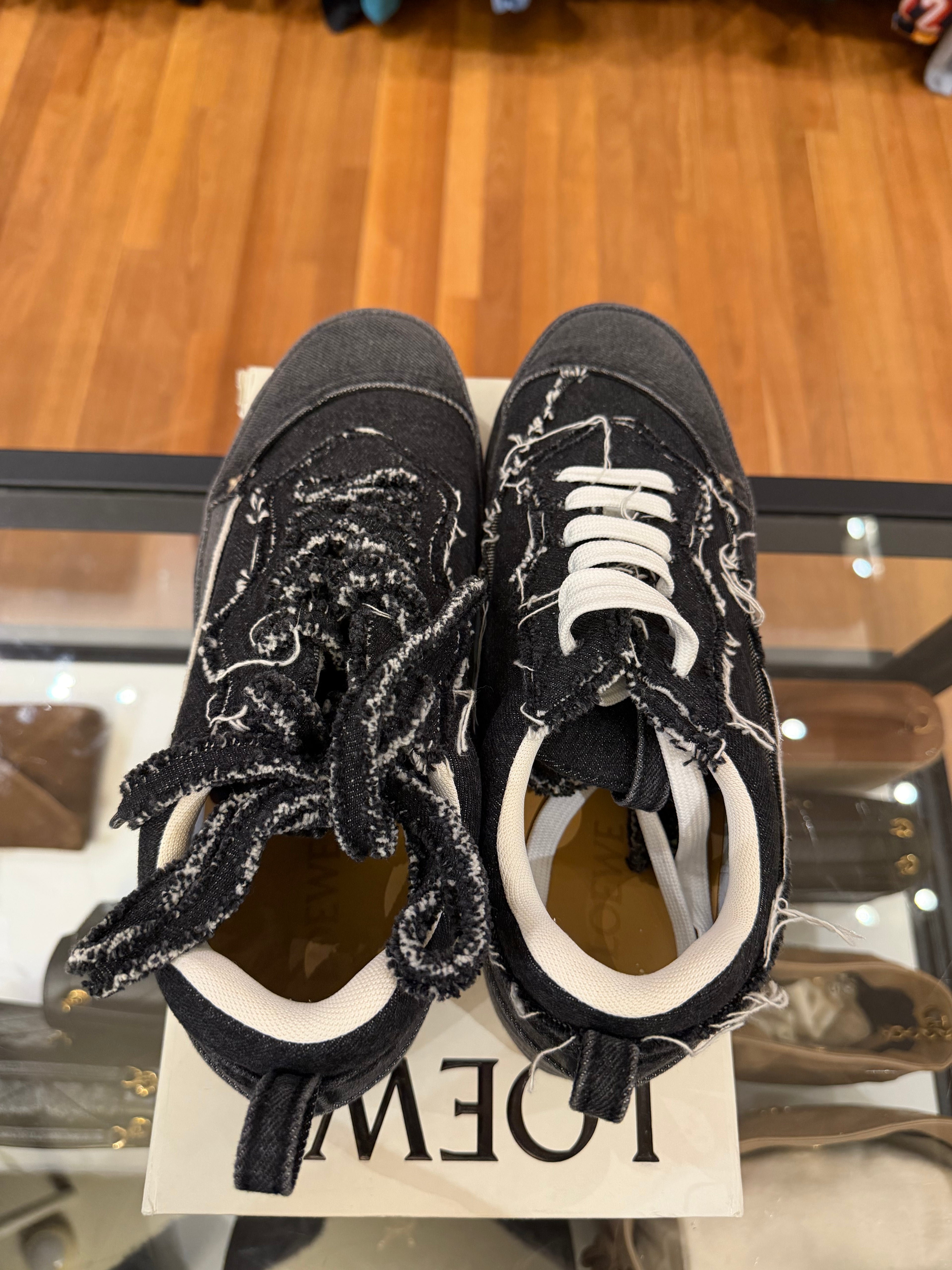 Loewe Deconstructed Washed Denim Sneaker - Black