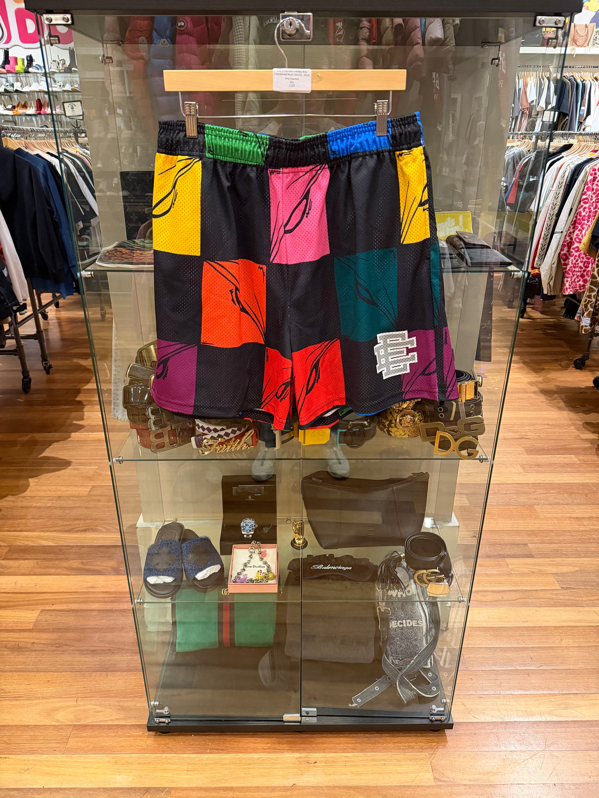 Eric Emanuel x Matty Boy Checkered Mesh Shorts - Multi