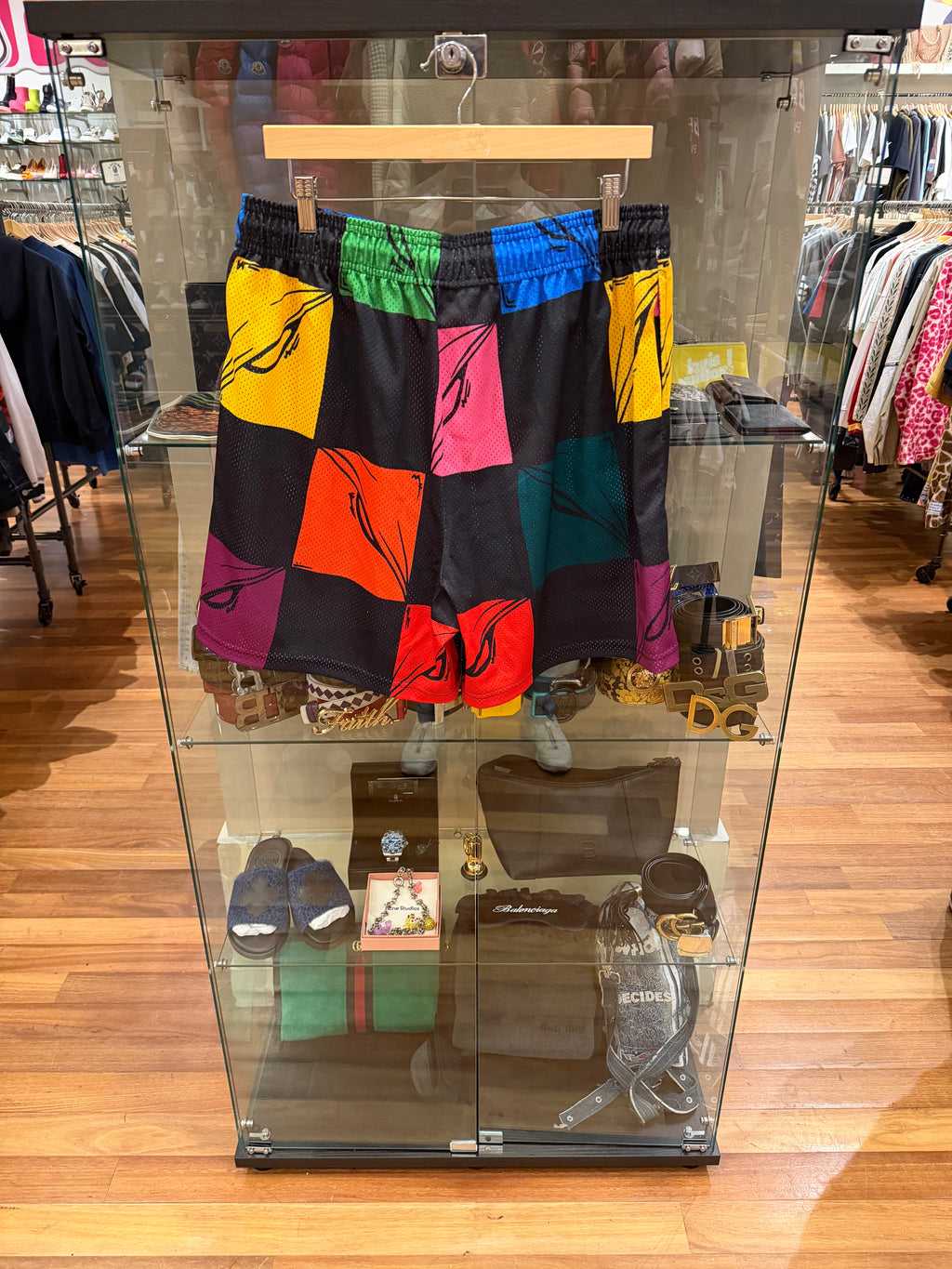 Eric Emanuel x Matty Boy Checkered Mesh Shorts - Multi