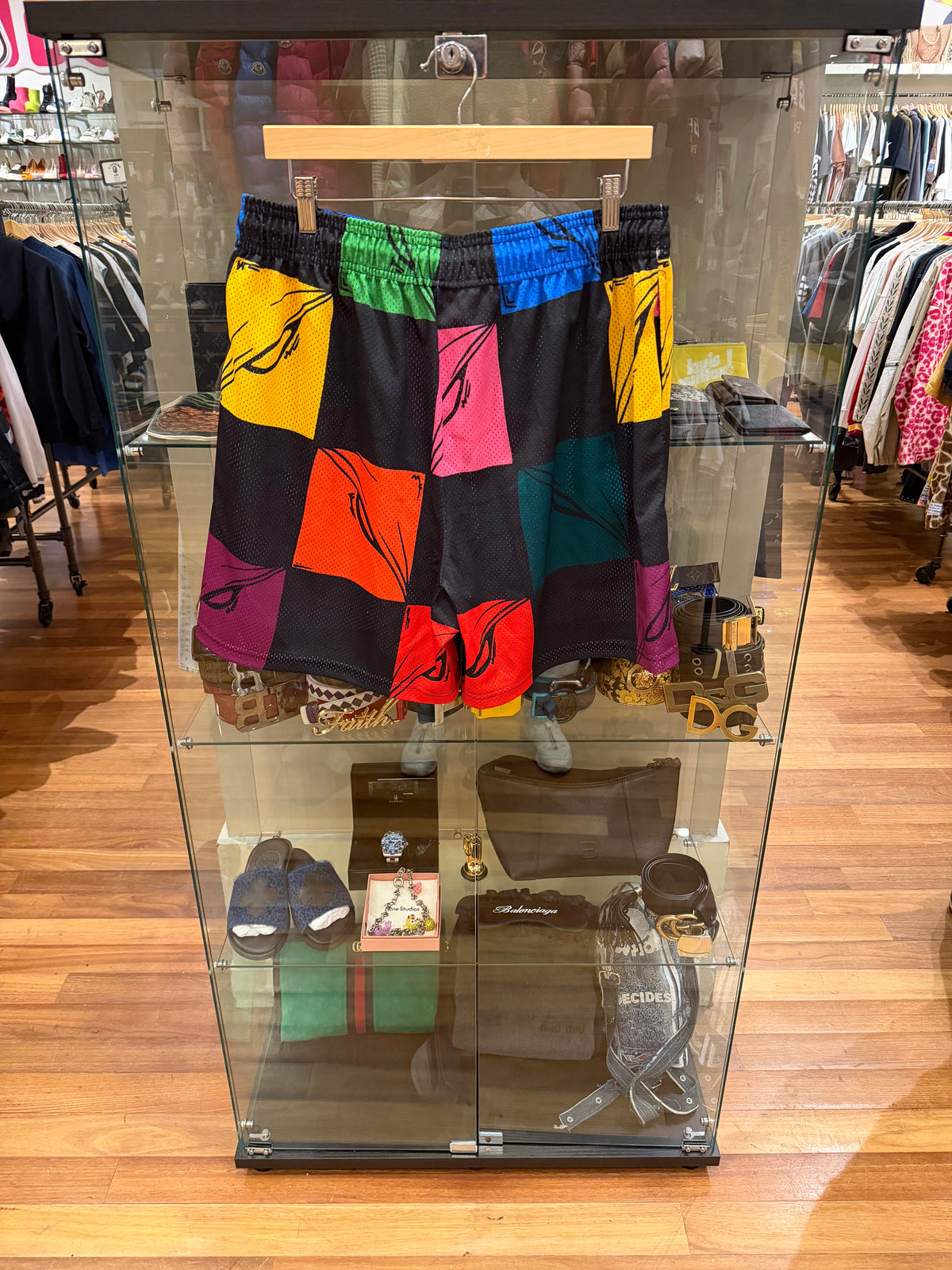 Eric Emanuel x Matty Boy Checkered Mesh Shorts - Multi