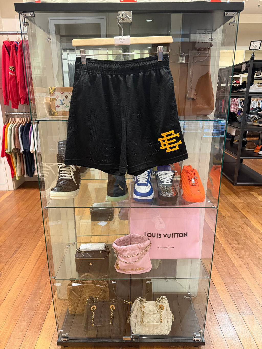 Eric Emanuel Mesh Shorts - Black/Yellow