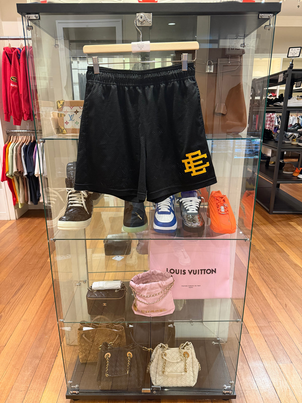 Eric Emanuel Mesh Shorts - Black/Yellow