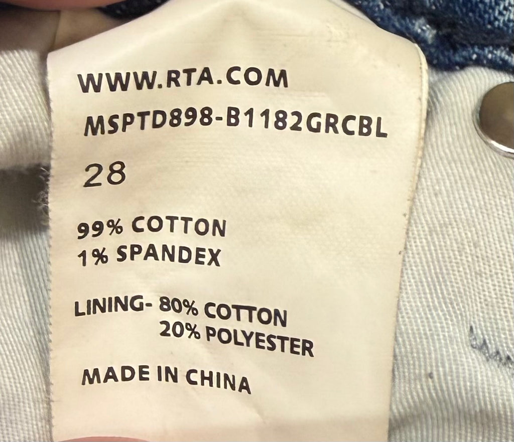 RtA Distressed Skinny Jeans - Grey
