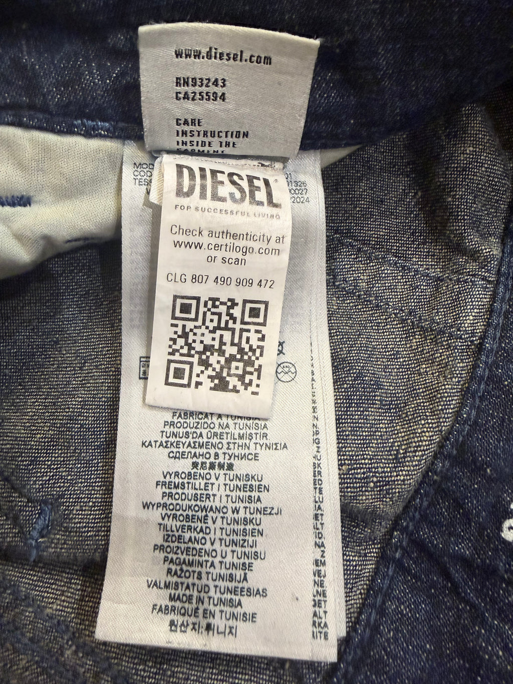 Diesel Faded Denim Carpenter Pants