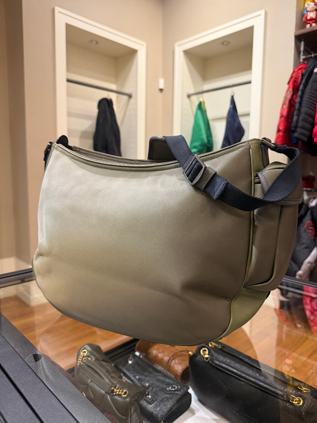 Dior x Sacai Saddle Soft Bag - Green/Black Hardware