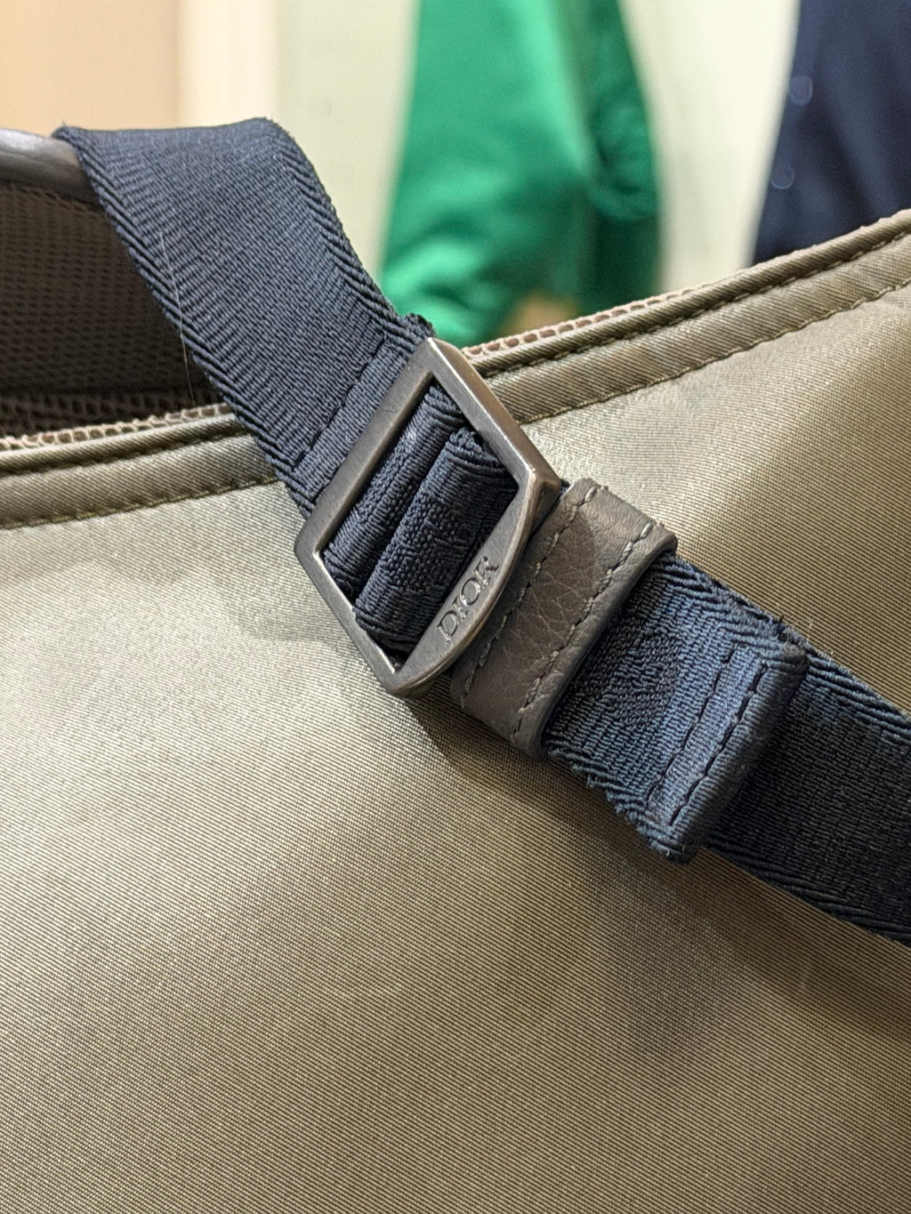 Dior x Sacai Saddle Soft Bag - Green/Black Hardware