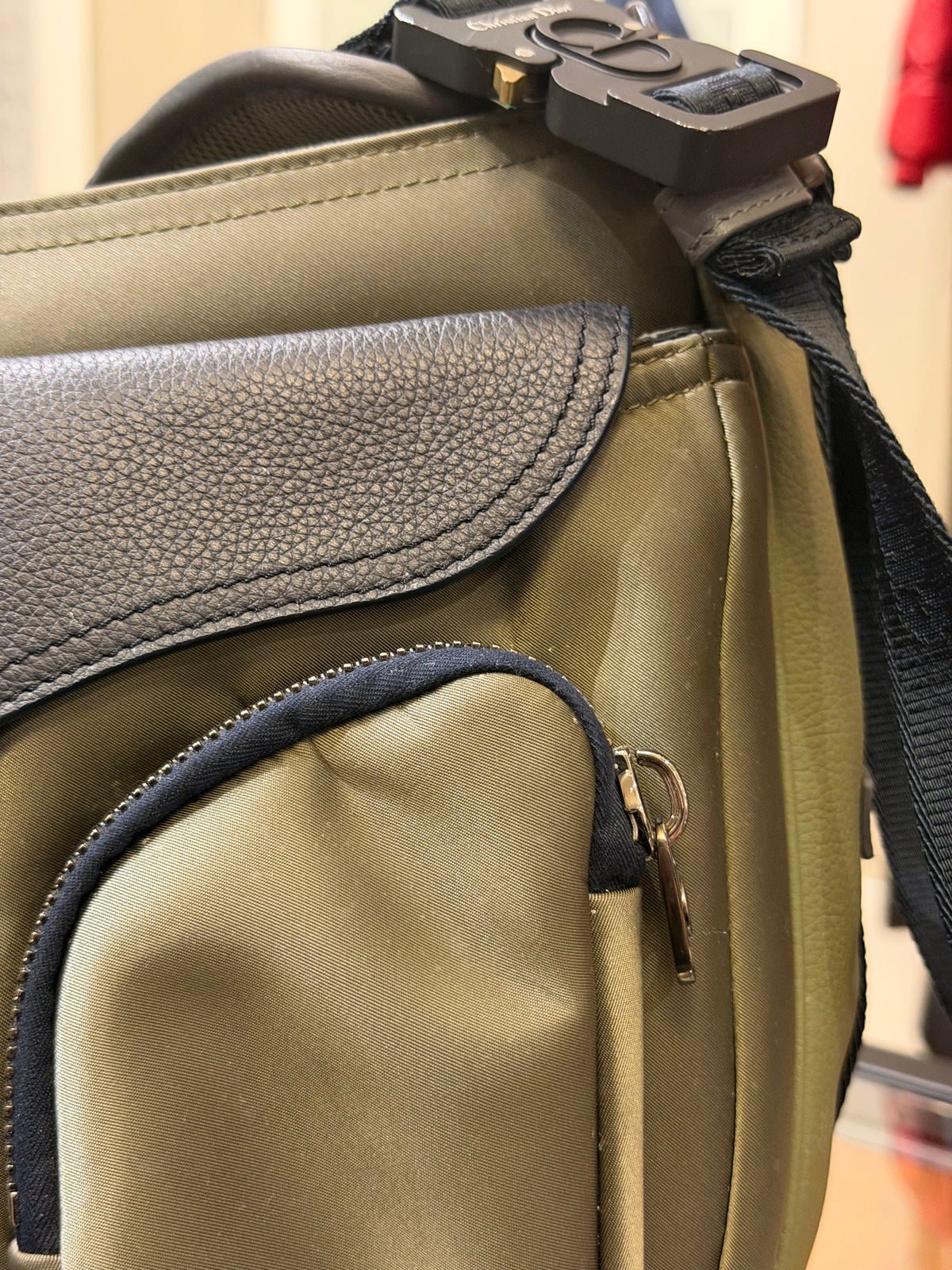 Dior x Sacai Saddle Soft Bag - Green/Black Hardware
