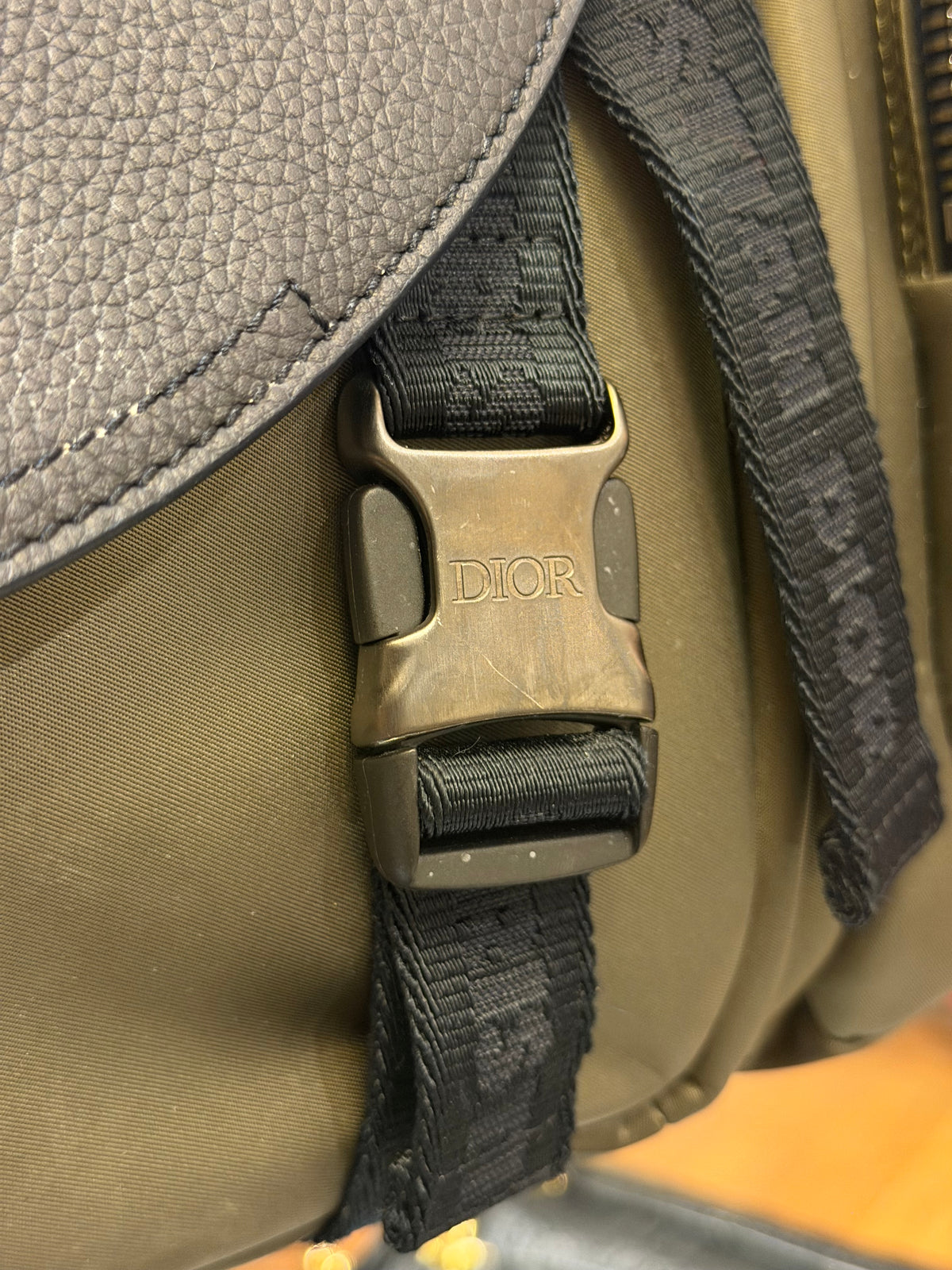 Dior x Sacai Saddle Soft Bag - Green/Black Hardware