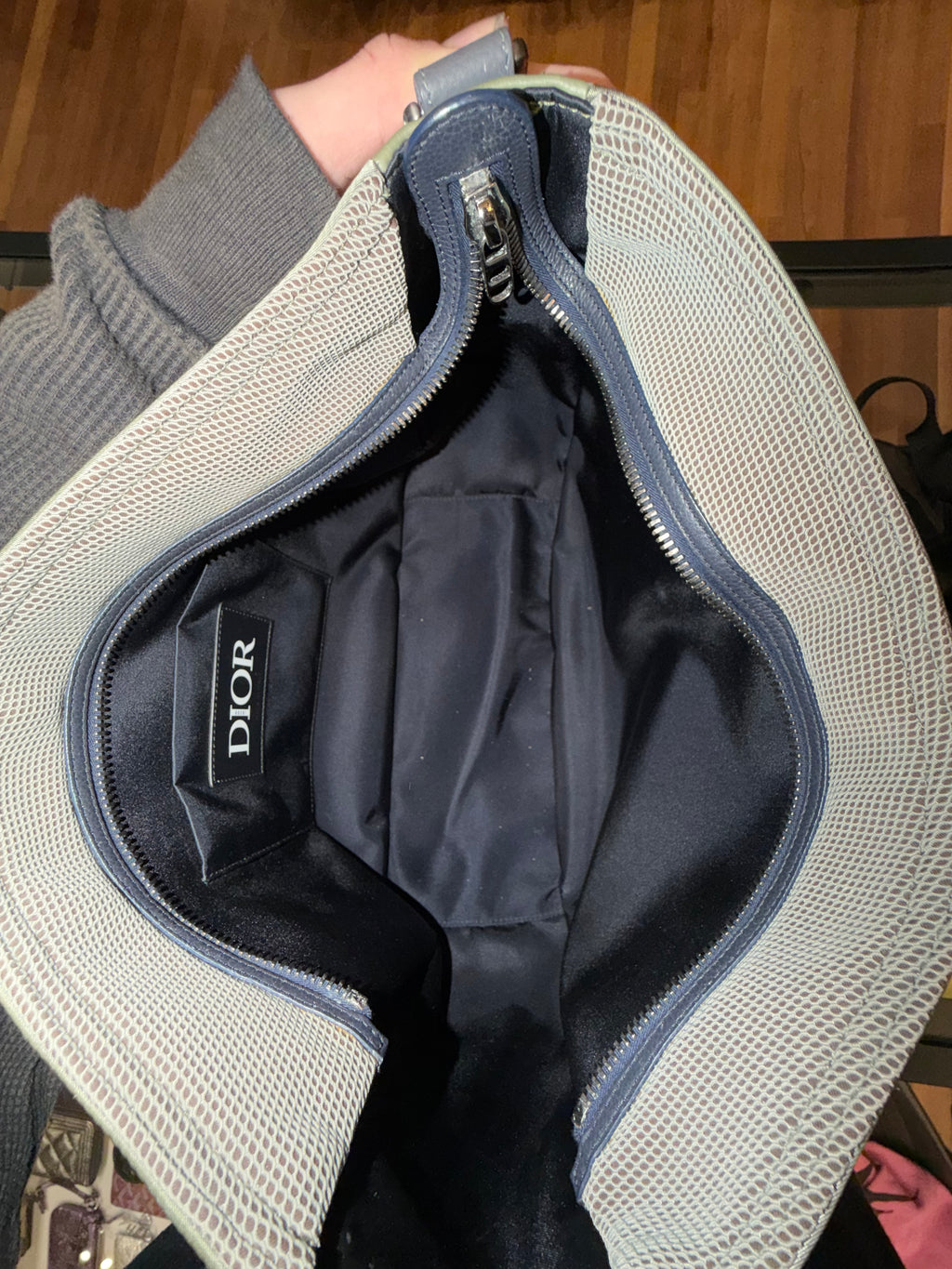 Dior x Sacai Saddle Soft Bag - Green/Black Hardware