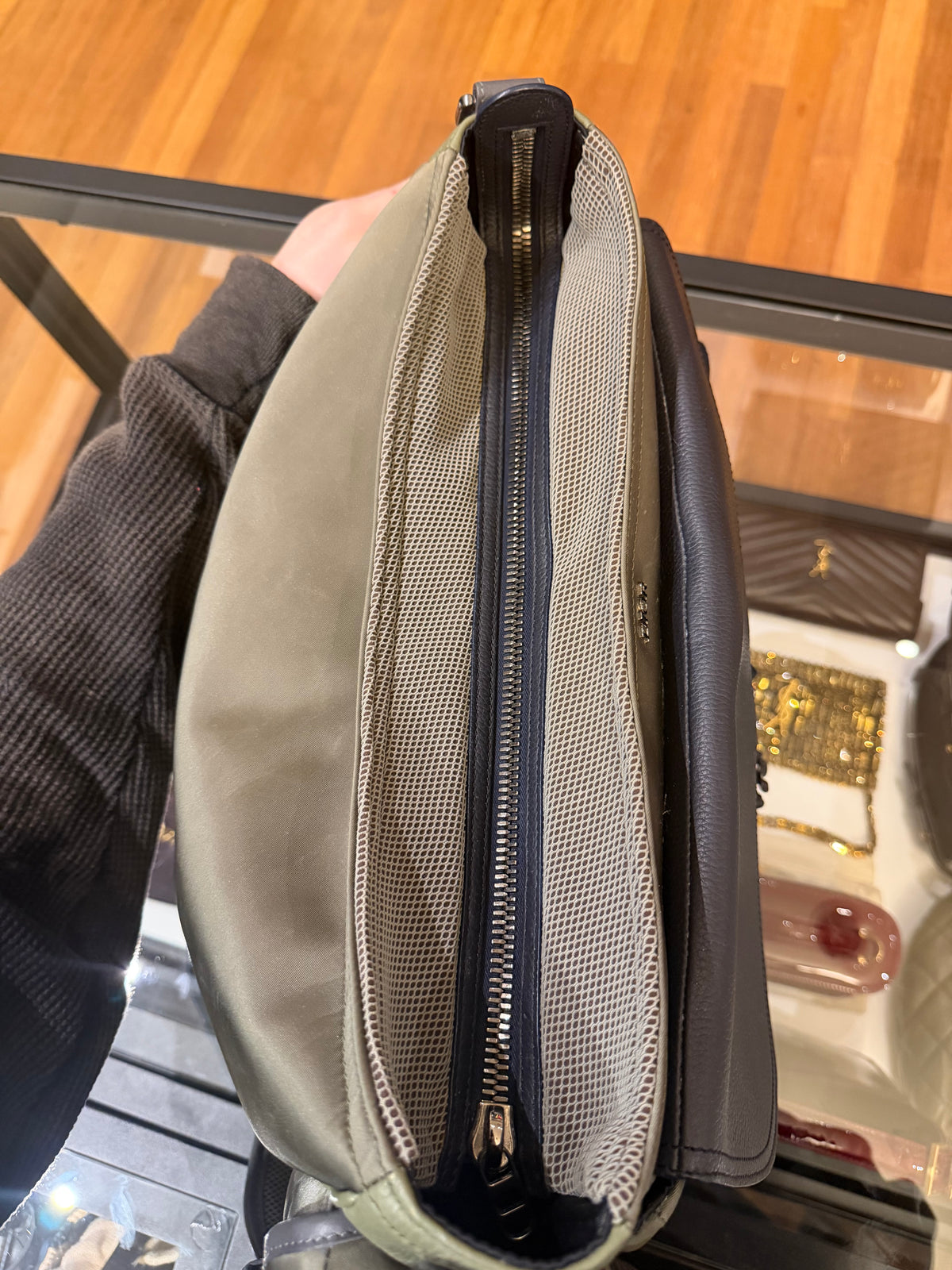Dior x Sacai Saddle Soft Bag - Green/Black Hardware