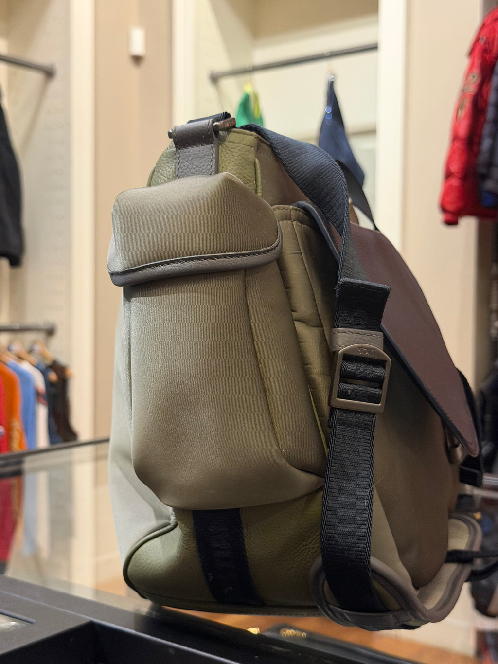 Dior x Sacai Saddle Soft Bag - Green/Black Hardware