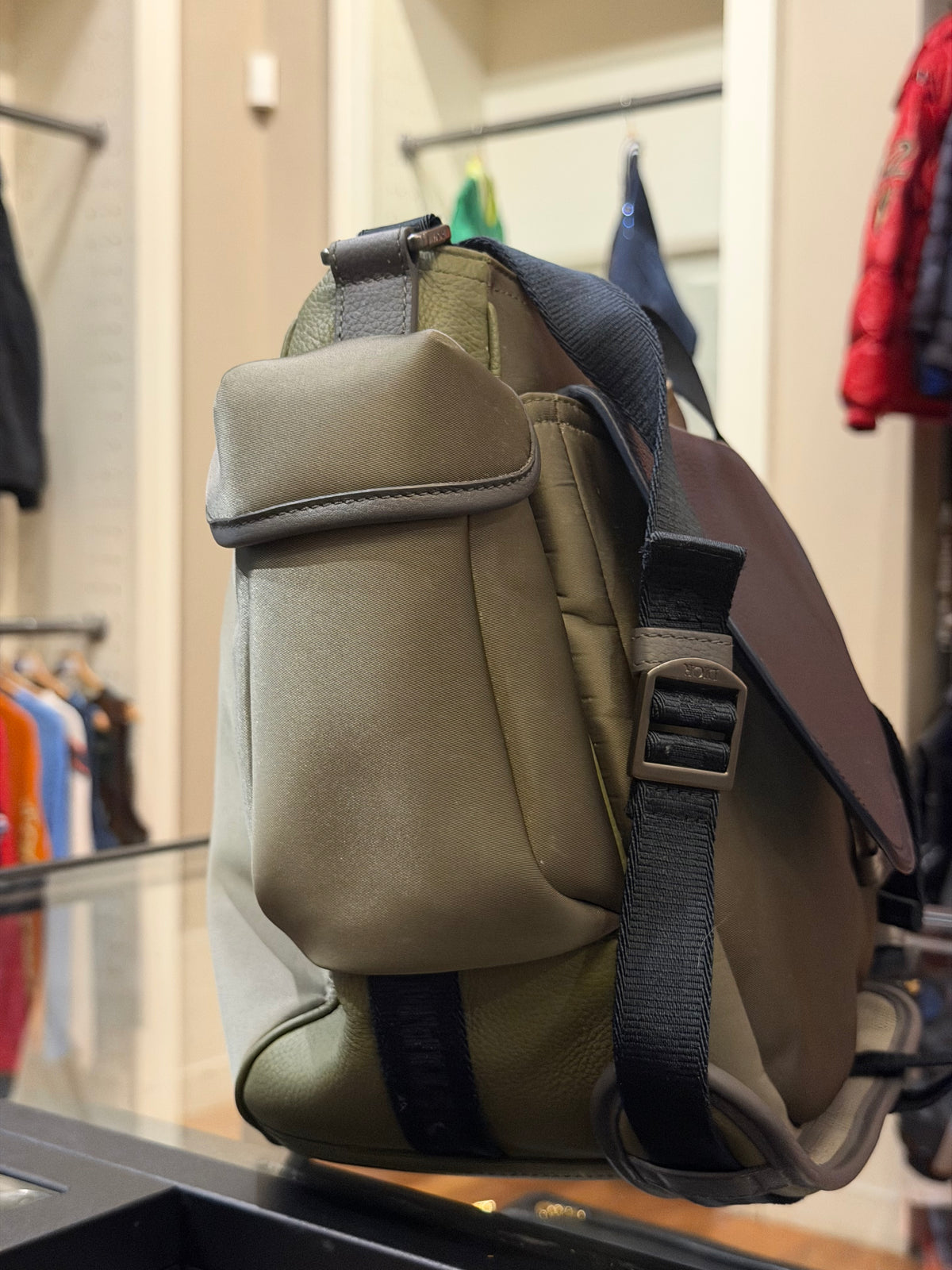 Dior x Sacai Saddle Soft Bag - Green/Black Hardware