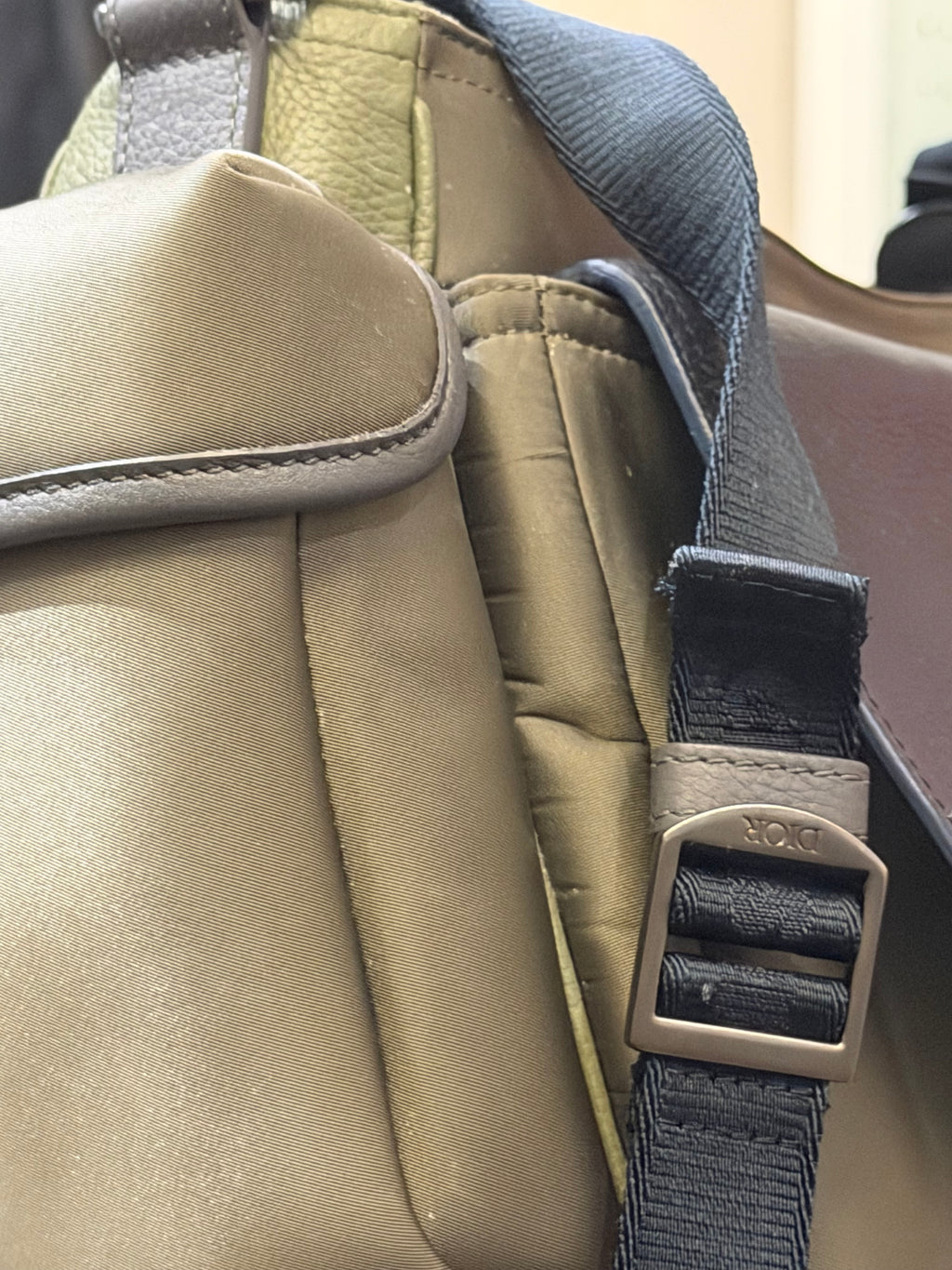 Dior x Sacai Saddle Soft Bag - Green/Black Hardware