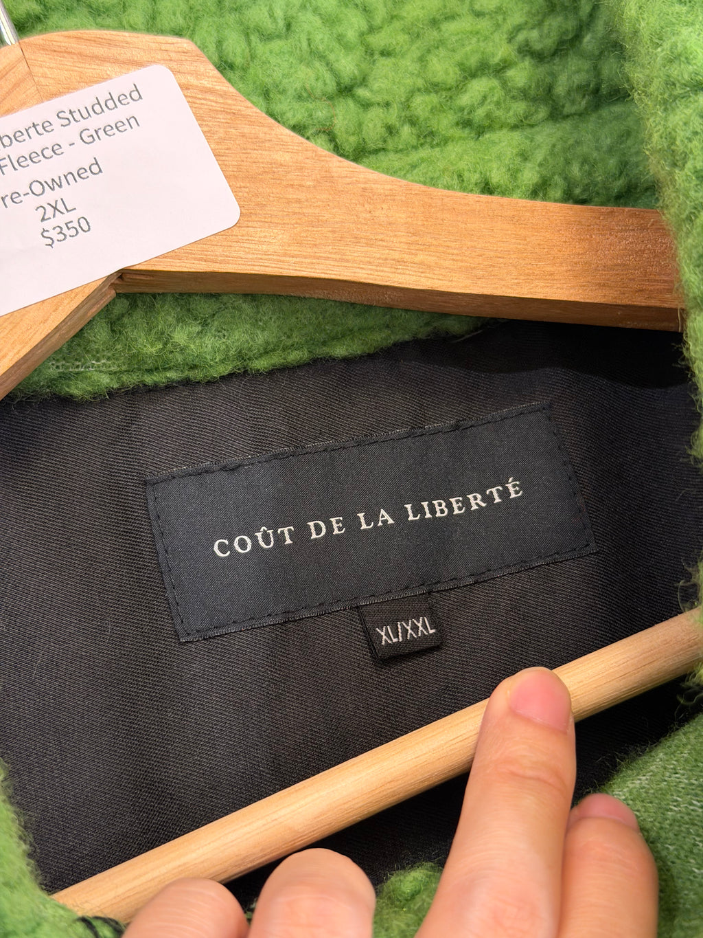 Cout De Liberte Studded Sherpa Fleece - Green