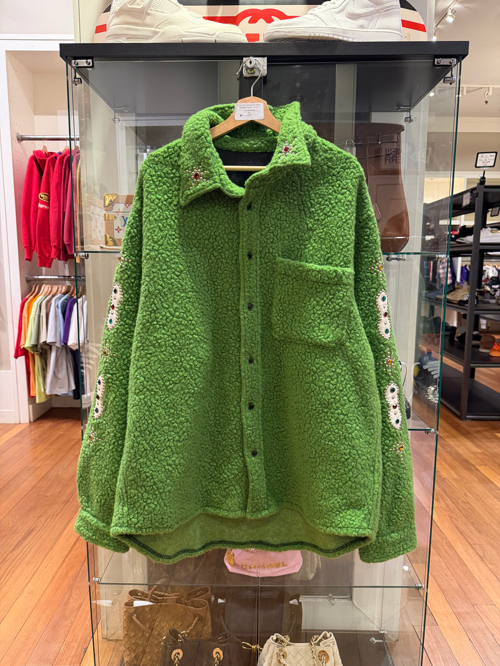 Cout De Liberte Studded Sherpa Fleece - Green