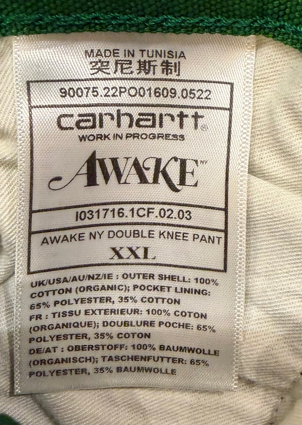 Carharrt WIP × Awake NY Double Knee Carpenter Pants - Green