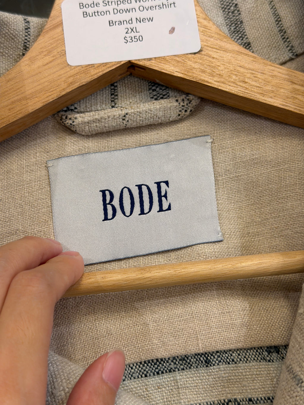 Bode Striped Work Style Button Down Overshirt
