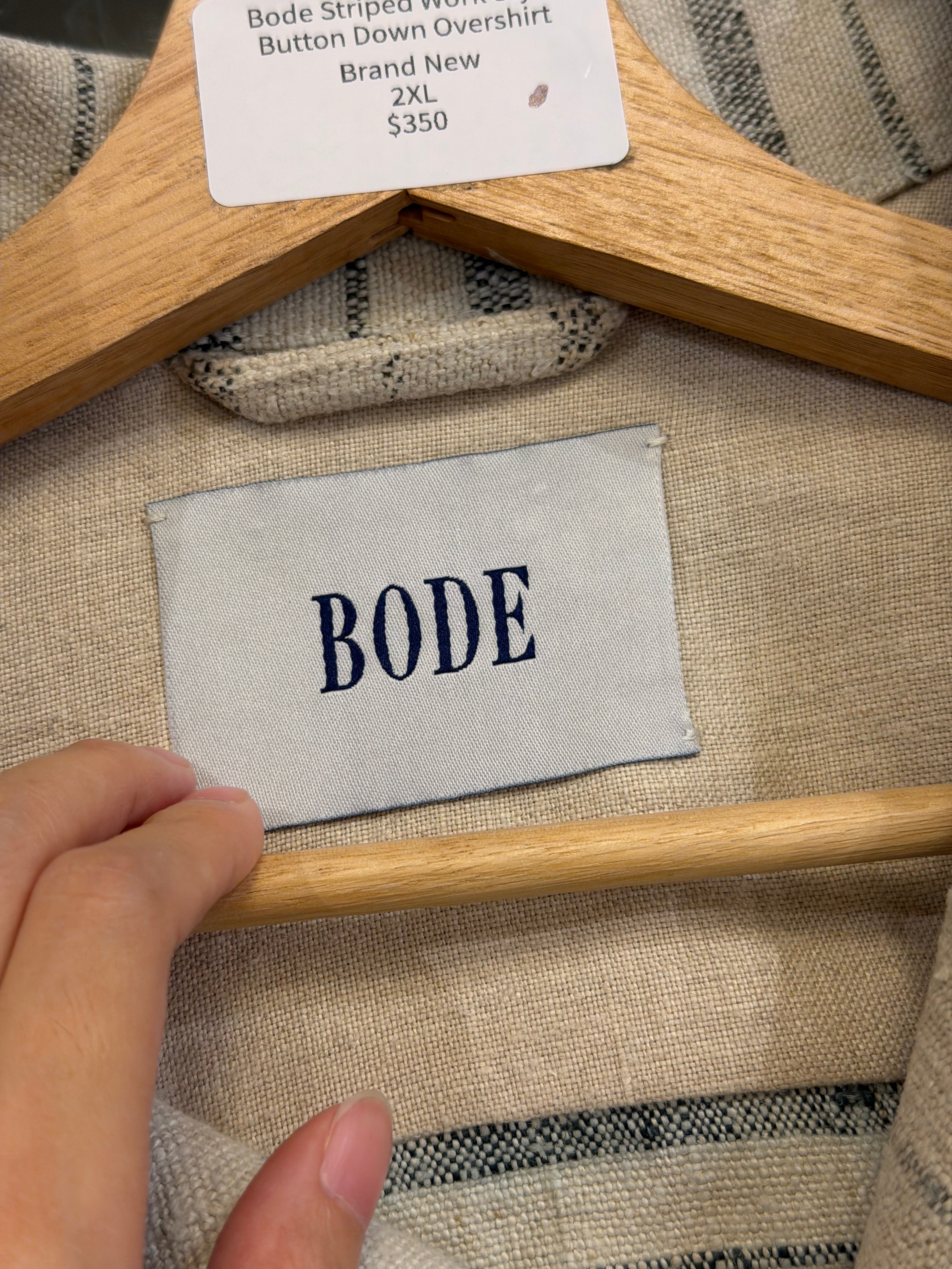 Bode Striped Work Style Button Down Overshirt