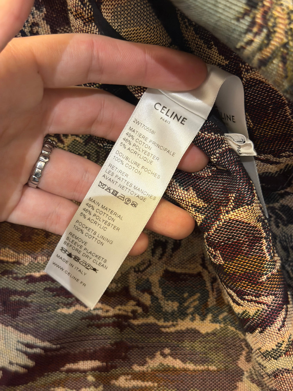 Celine by Hedi Slimane ‘Horses’ Tapestry Down Jacket