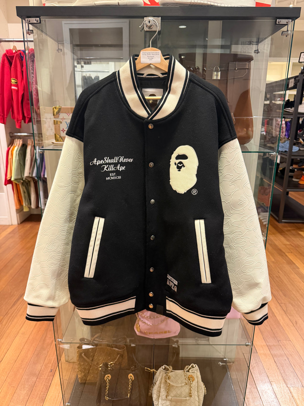 A Bathing Ape Embroidered Varsity Jacket