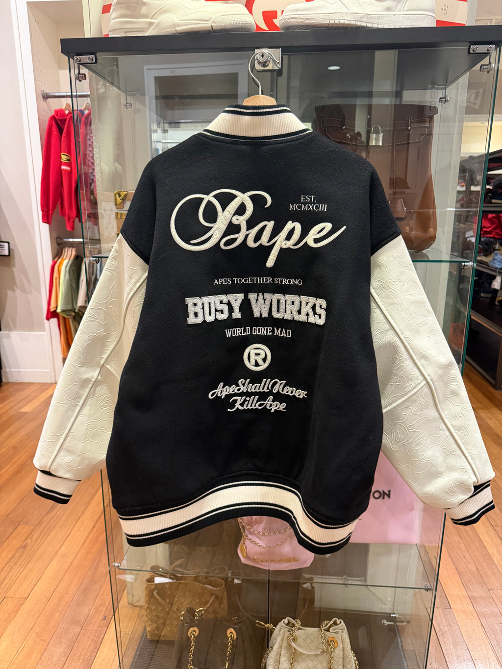 A Bathing Ape Embroidered Varsity Jacket
