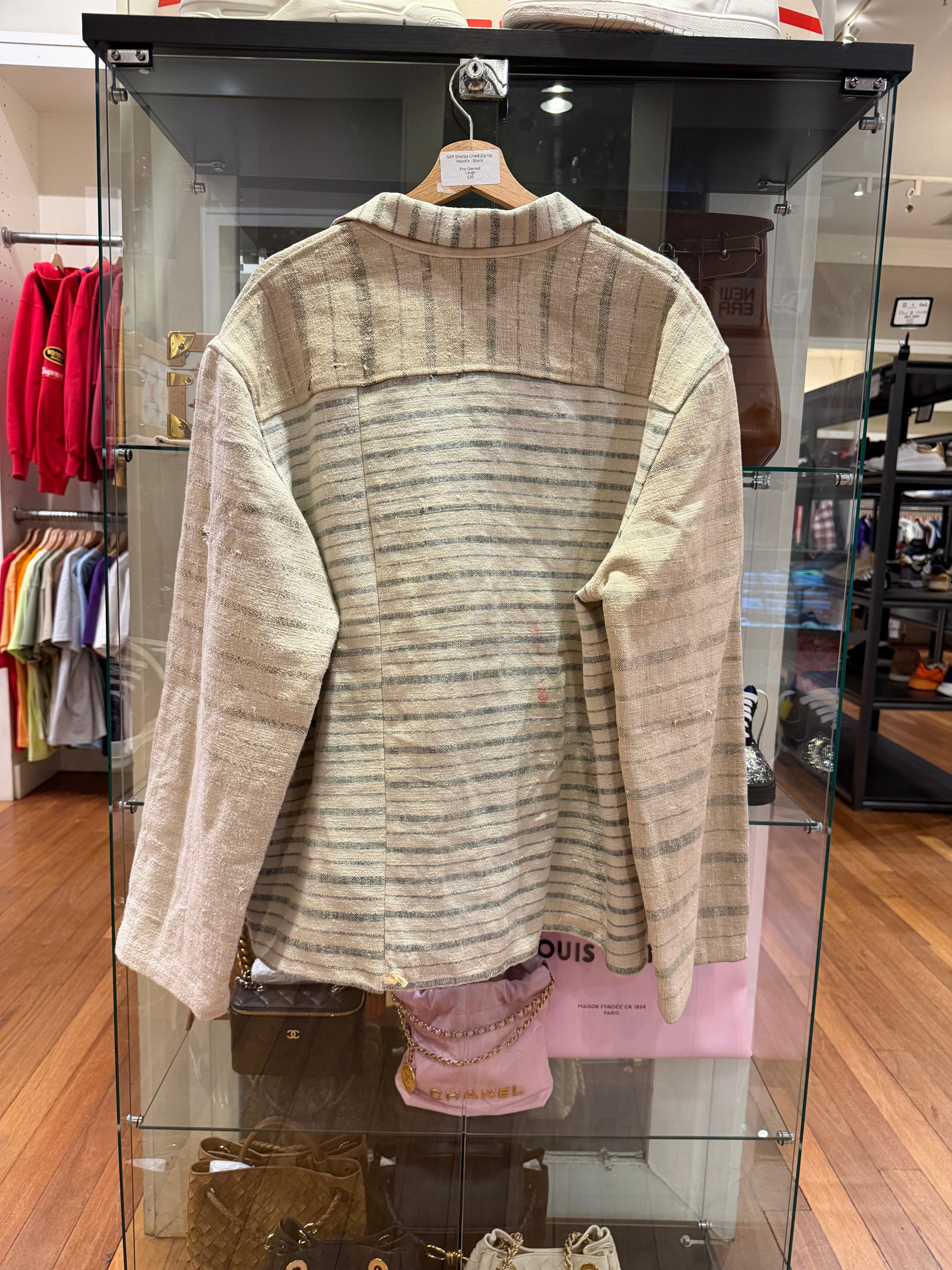 Bode Striped Work Style Button Down Overshirt