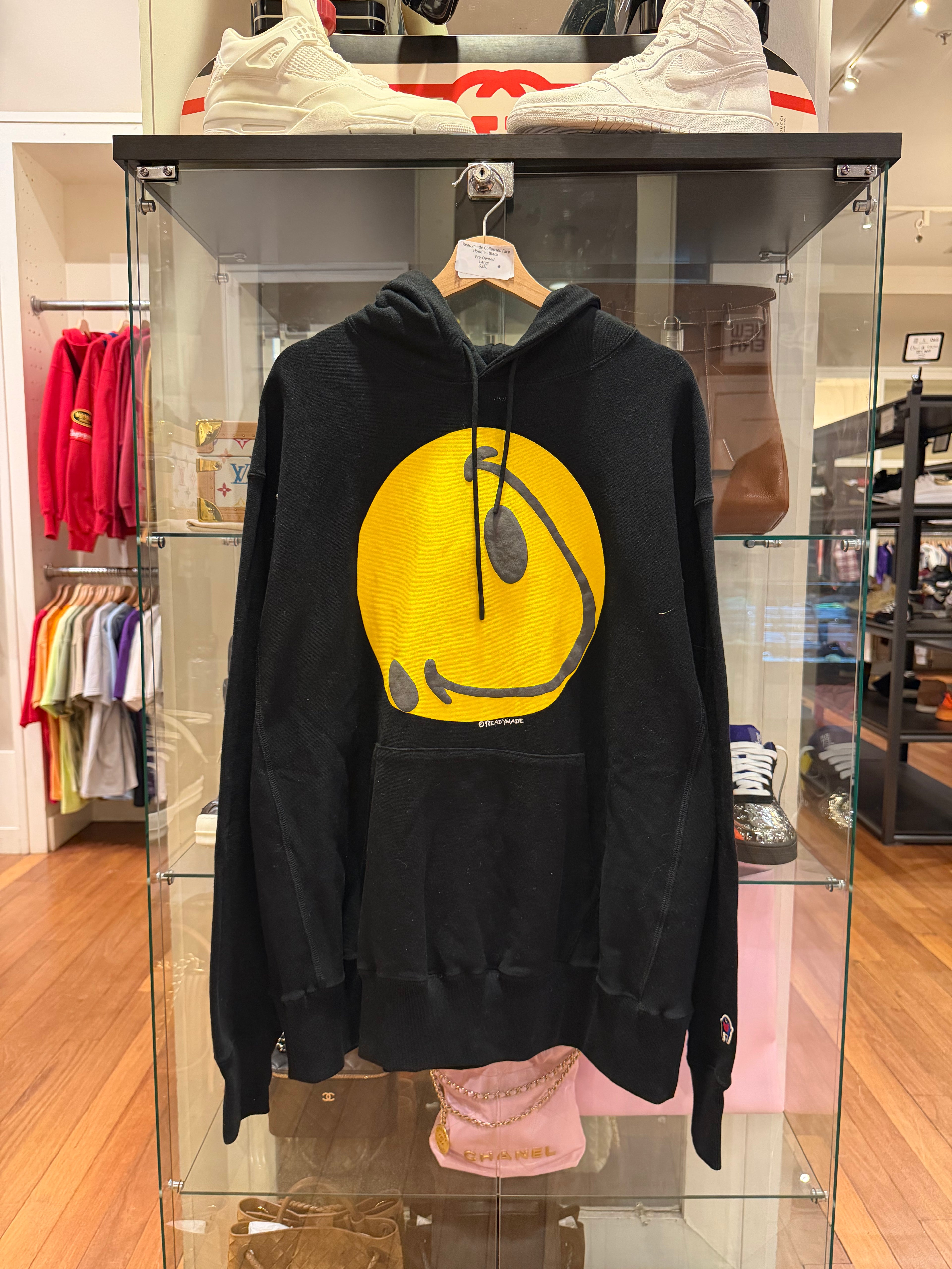 Readymade Collapsed FaceHoodie - Black