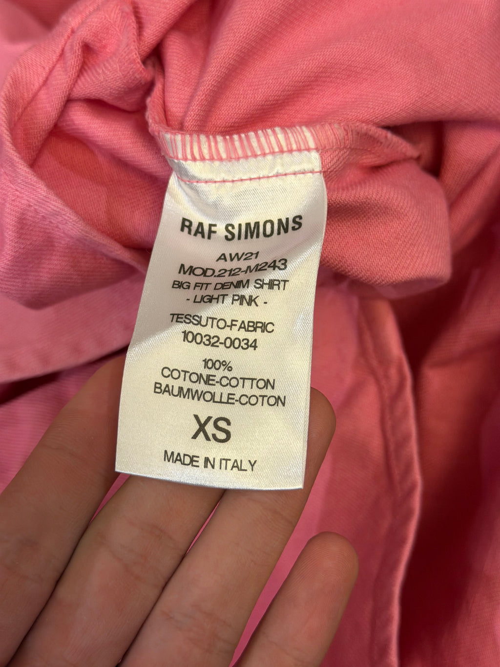 Raf Simons AW21 Big Fit Denim Shirt - Pink