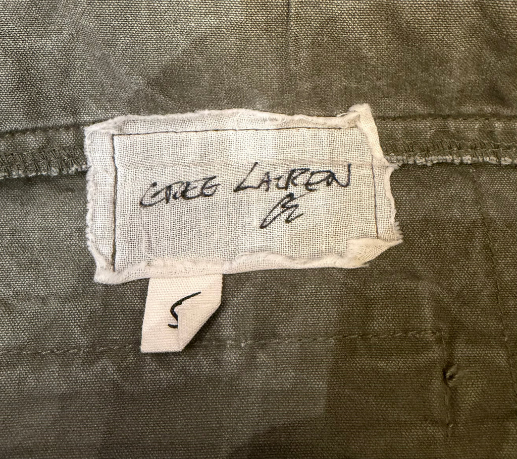 Greg Lauren Canvas Tapered Cargo Pants - Green