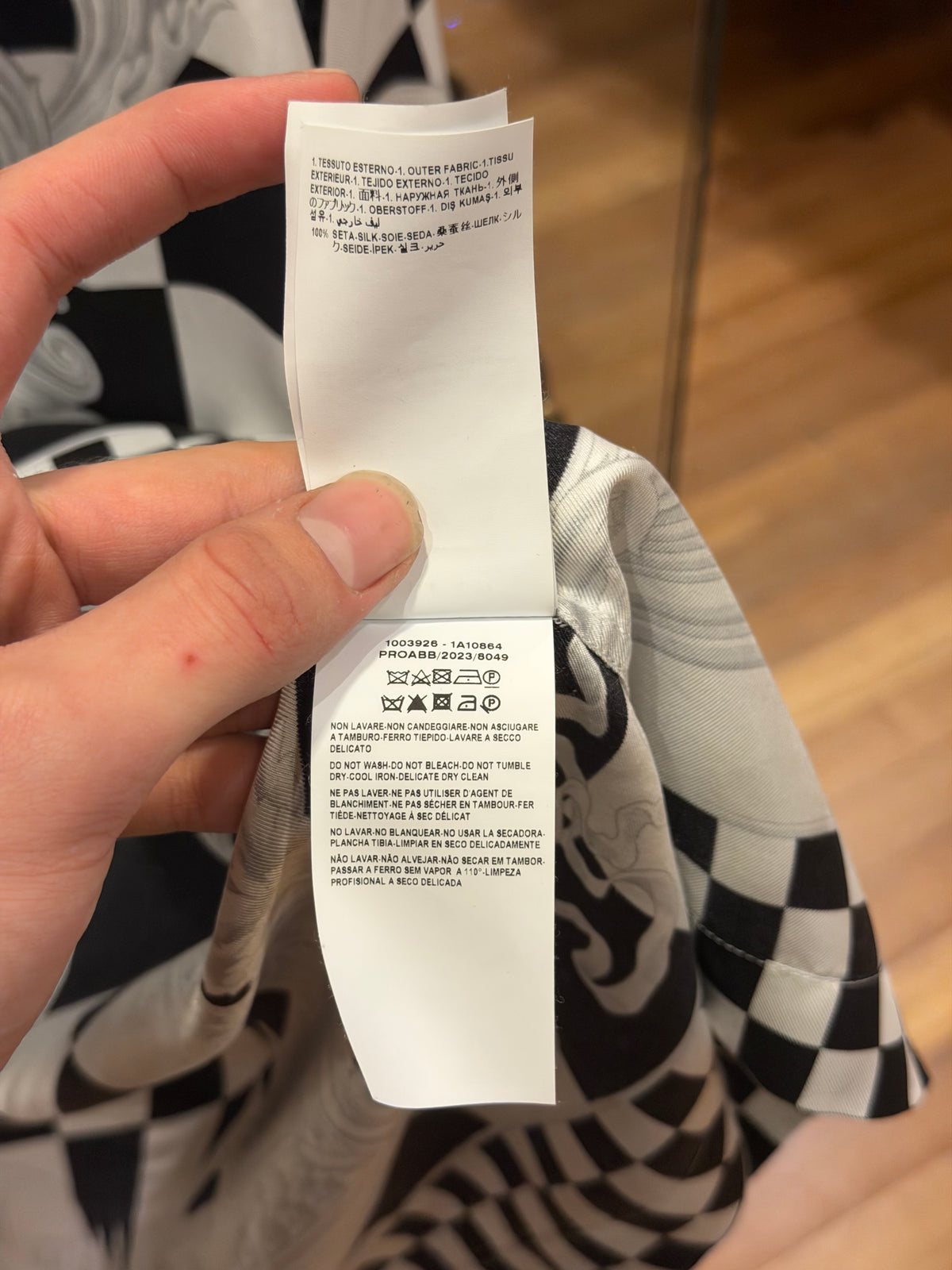 Versace Medusa Checkered Short Sleeve Silk Shirt
