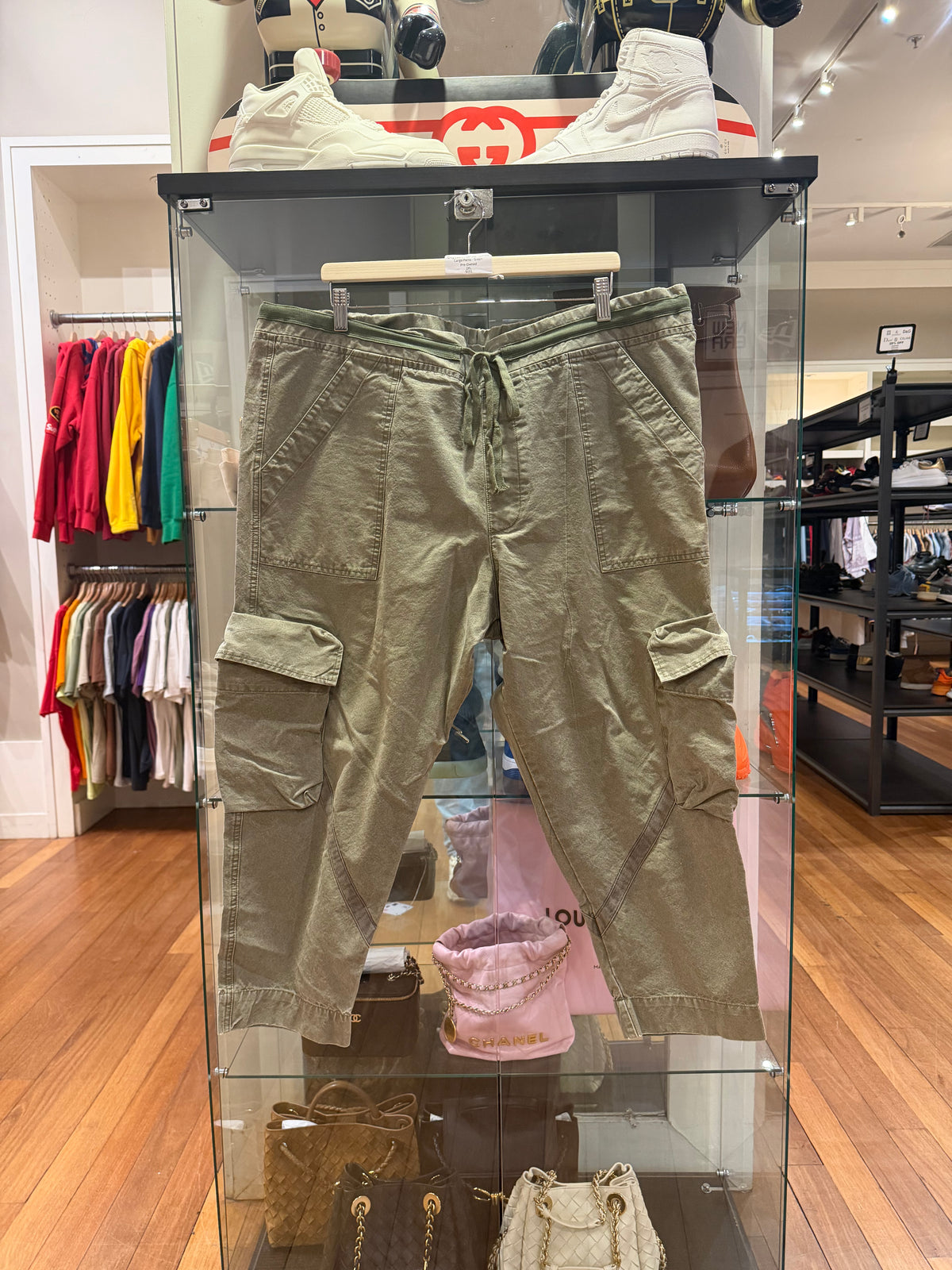 Greg Lauren Canvas Tapered Cargo Pants - Green