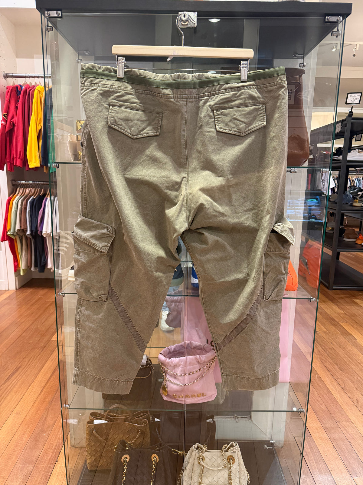 Greg Lauren Canvas Tapered Cargo Pants - Green