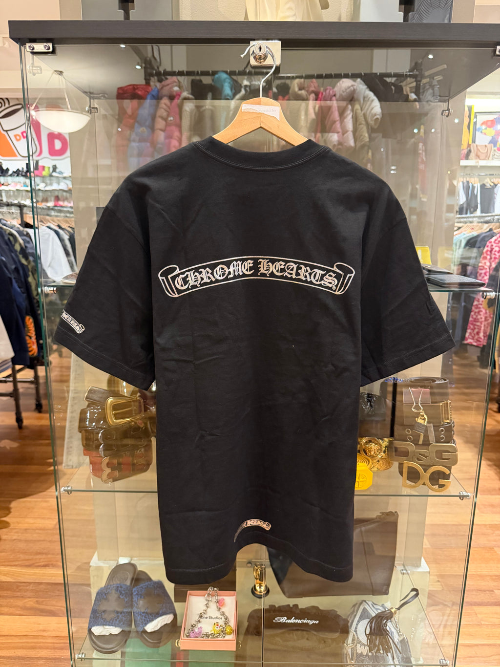 Chrome Hearts Scroll Logo - Black/Silver