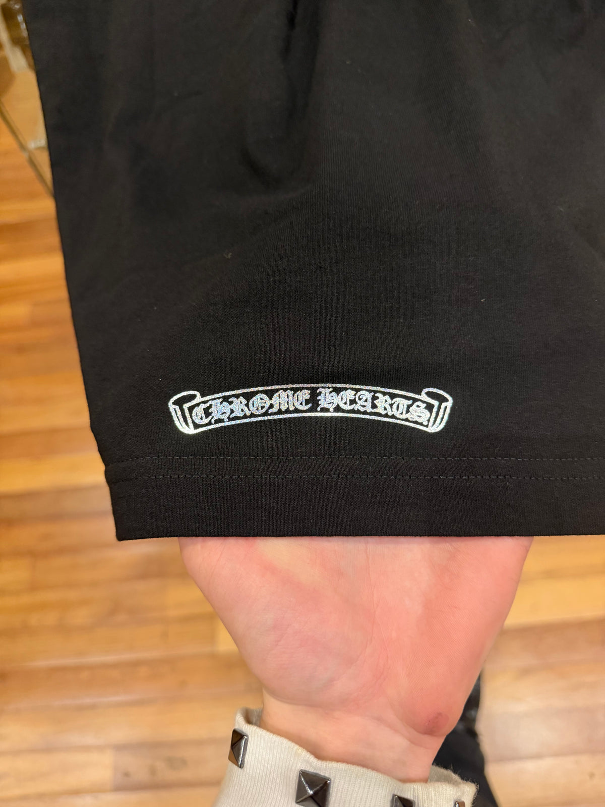 Chrome Hearts Scroll Logo - Black/Silver